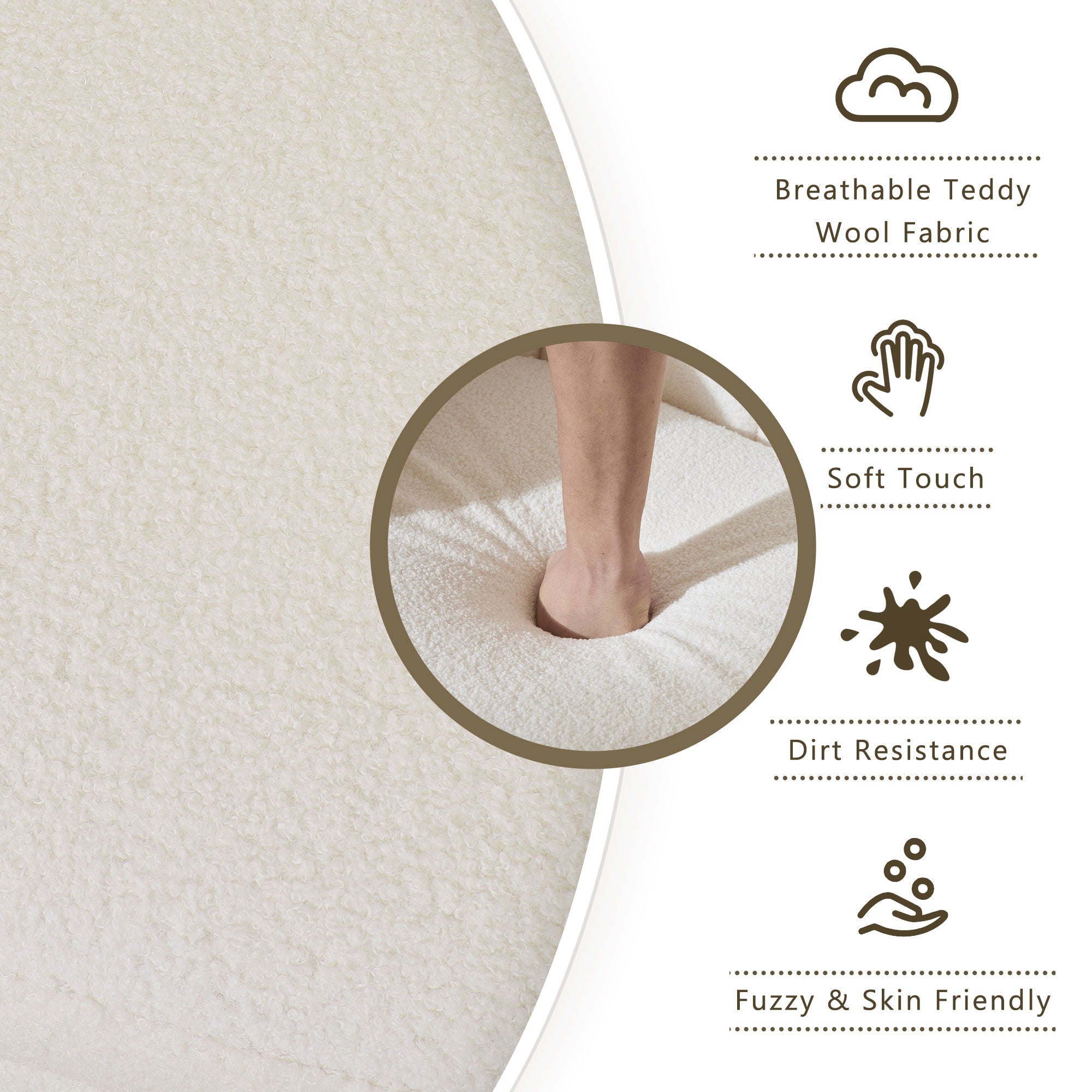 Accent Chair With Birch Wood Legs - White