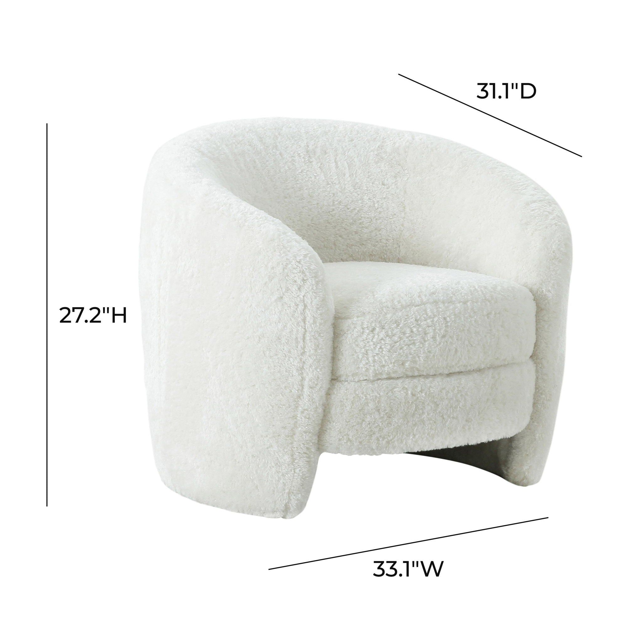 Dakota - Faux Shearling Armchair - White
