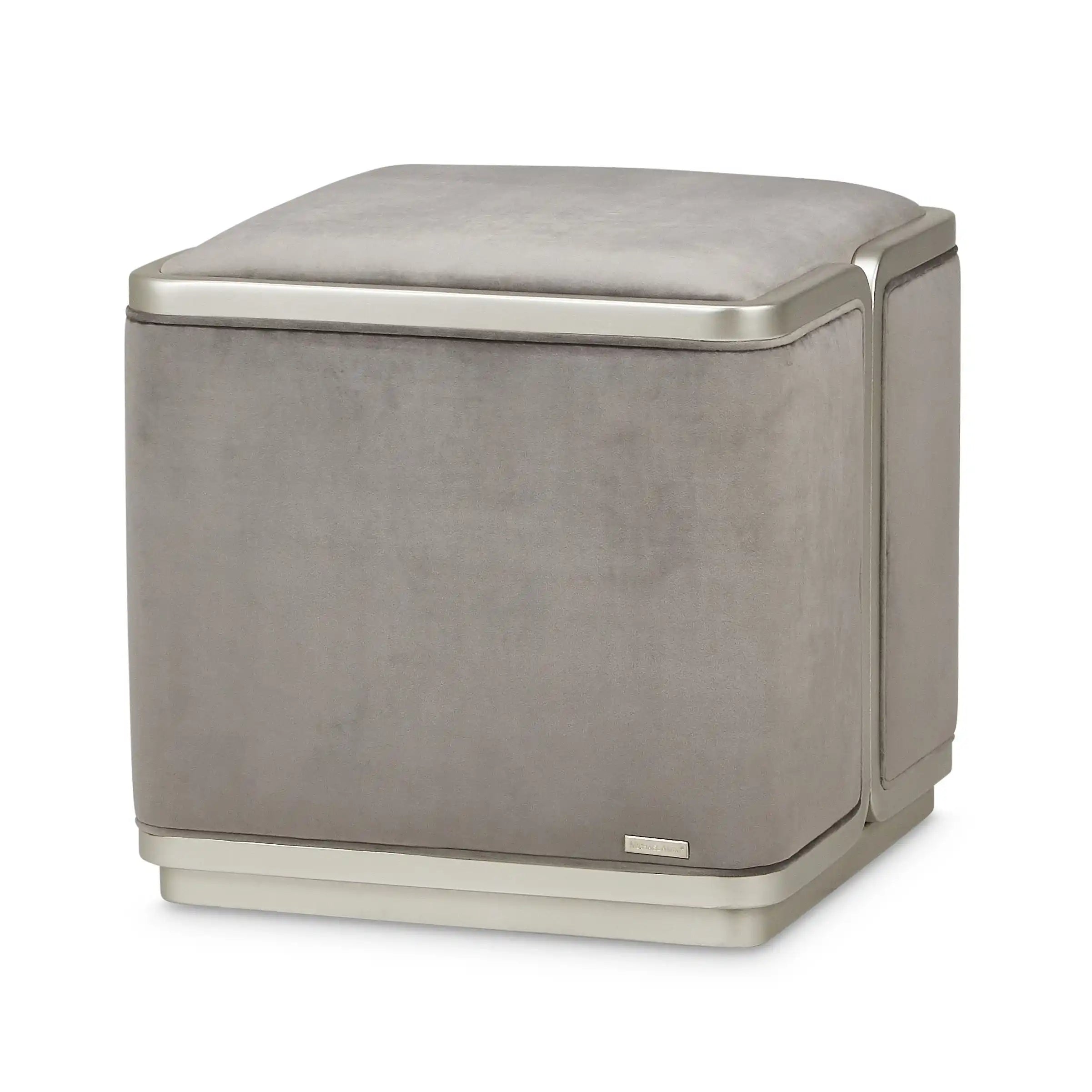 Linea - Ottoman - Gray Pearl / SilverMist
