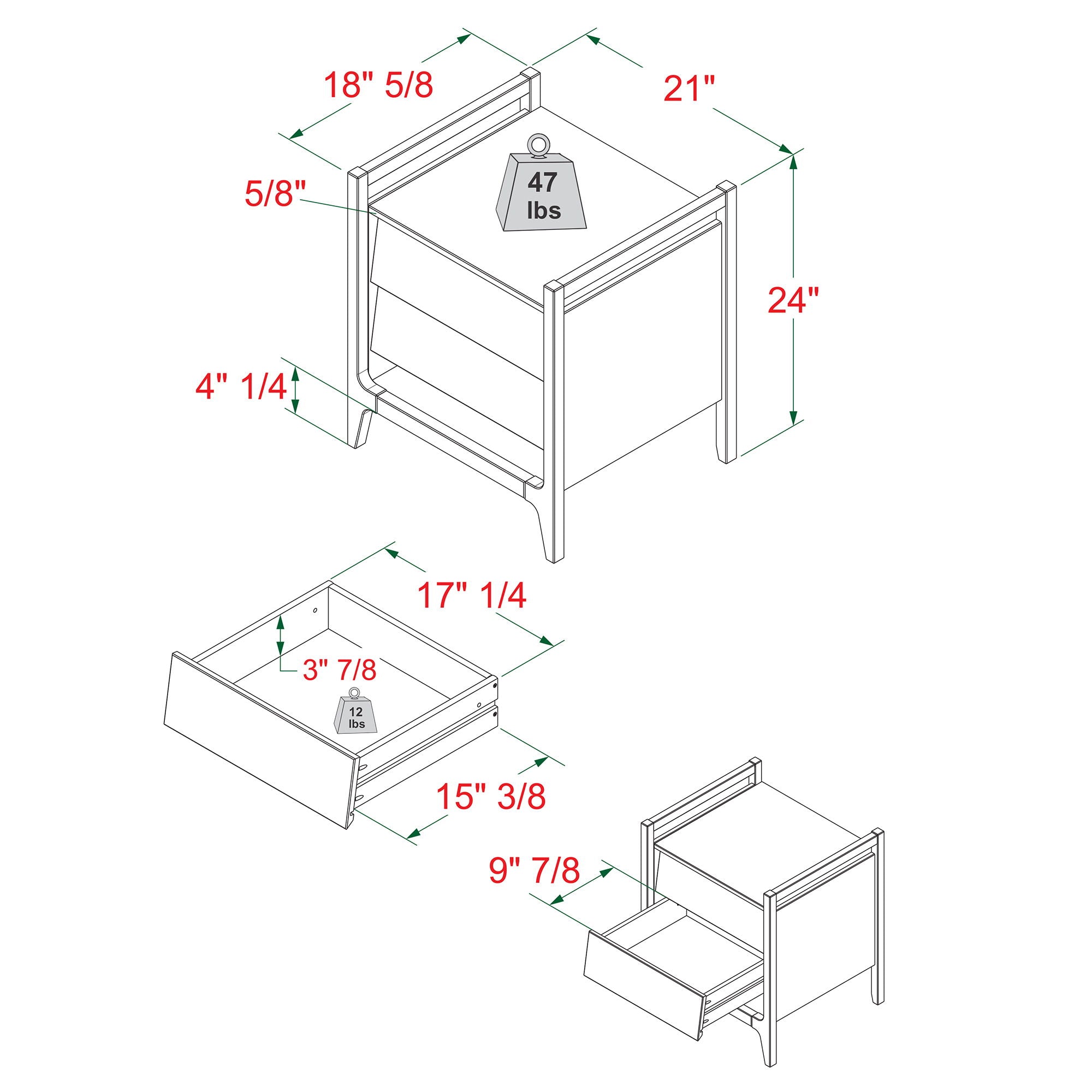 Scandi - Angle Face Nightstand