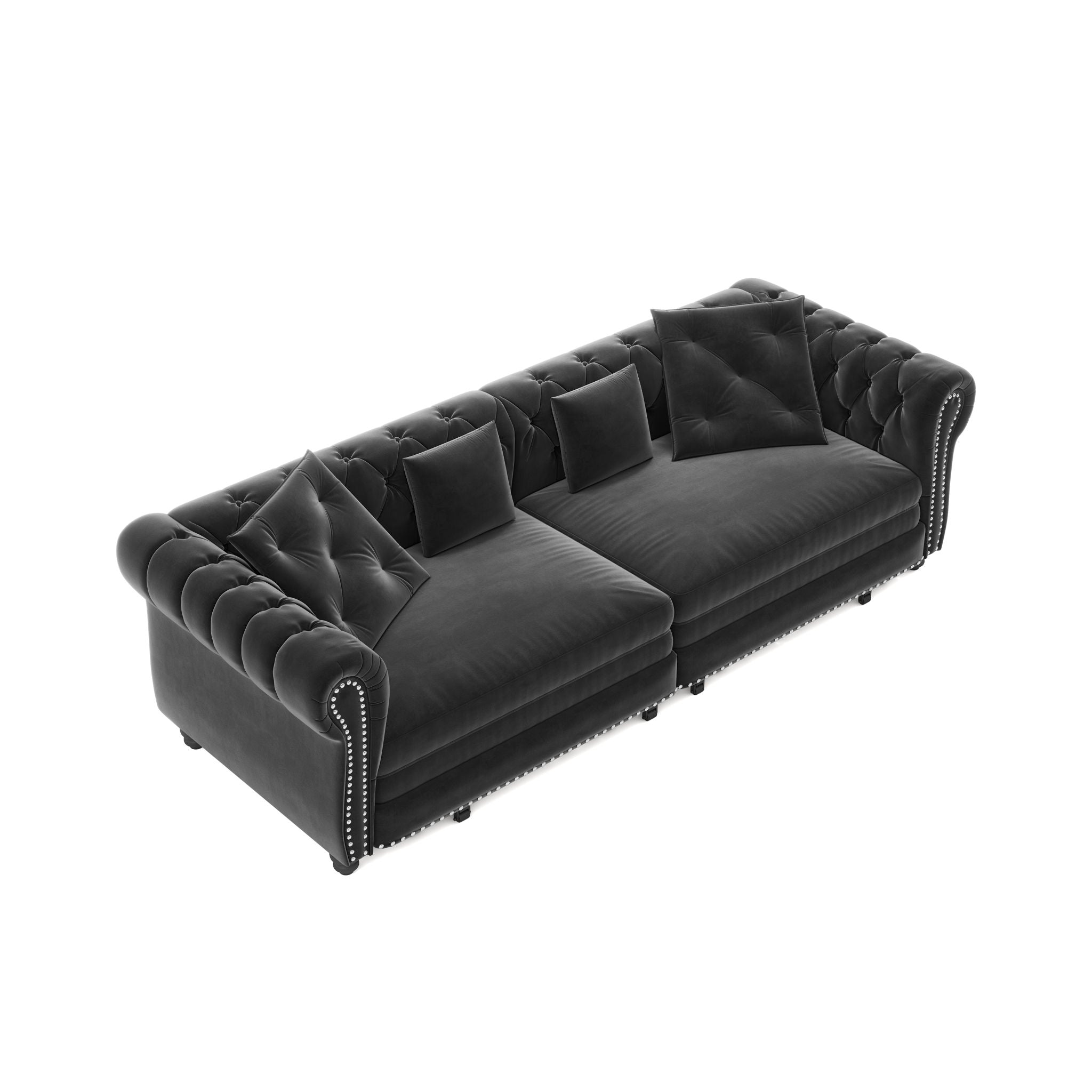 3 In 1 Pull Out Sofa Bed, Convertible Sleeper Sofa Bed, 3 Seater Sofa With Movable Ottoman - Gray