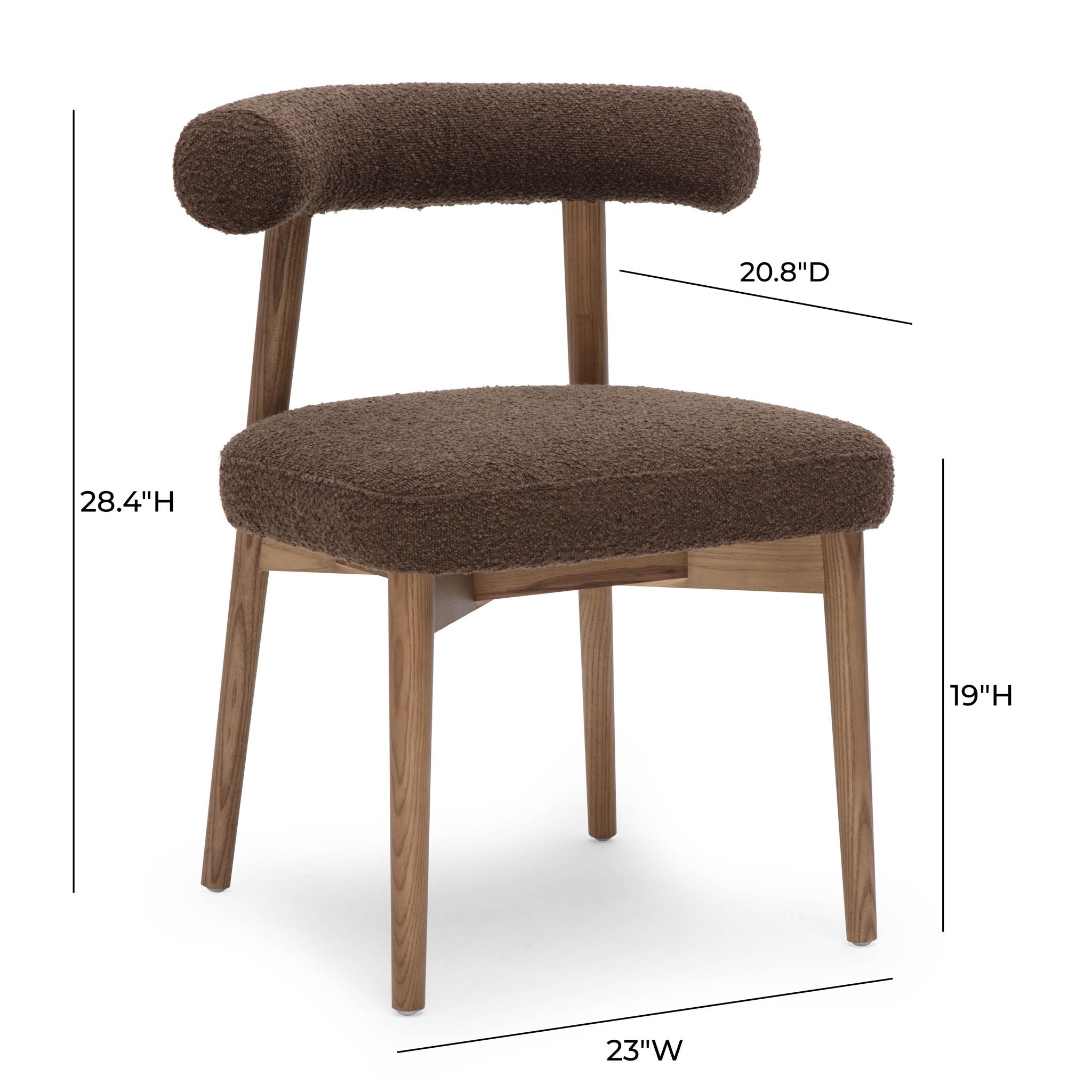 Spara - Performance Boucle Side Chair - Chocolate Brown