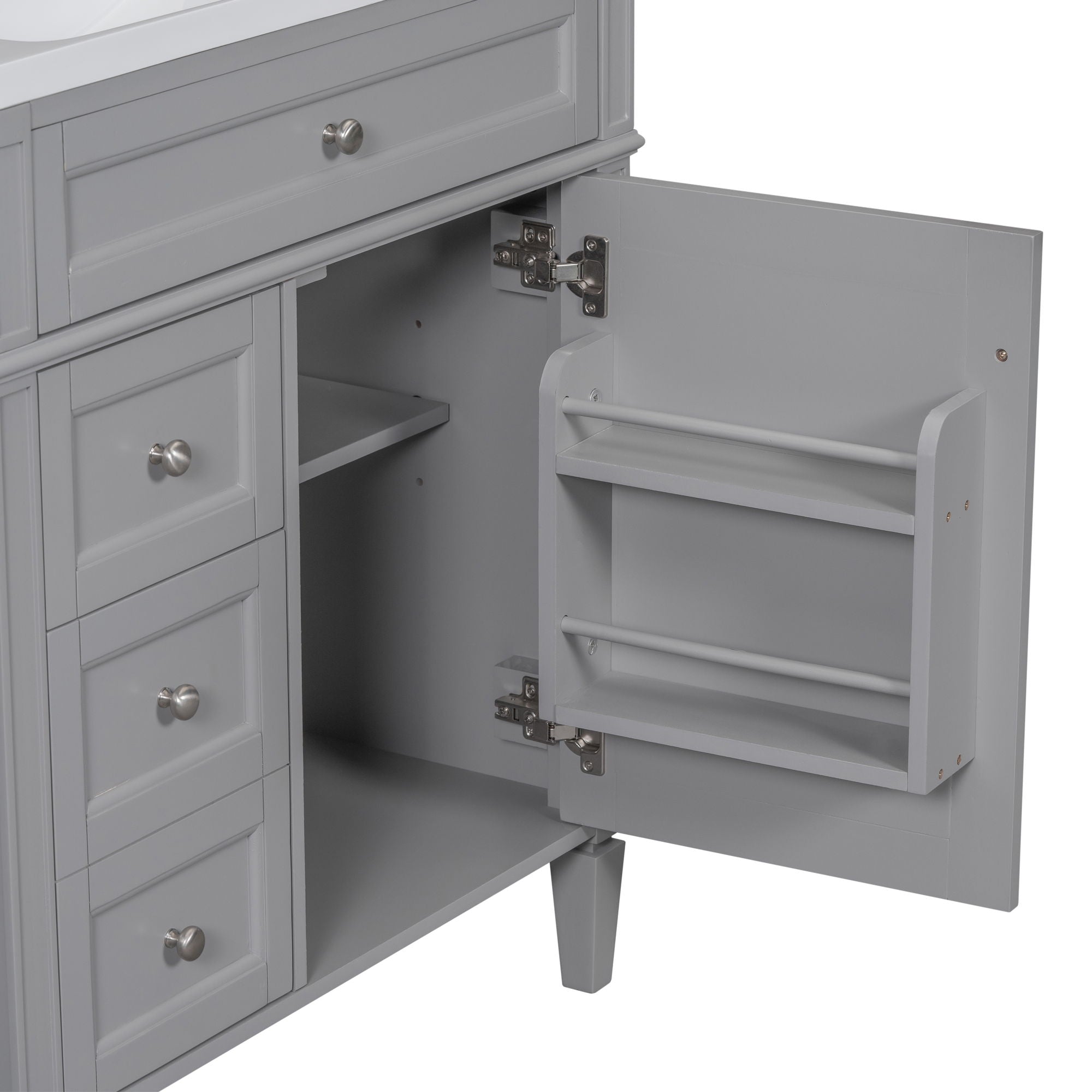 Bathroom Vanity With Top Sink, Storage Cabinet With 2 Drawers, Tip Out Drawer