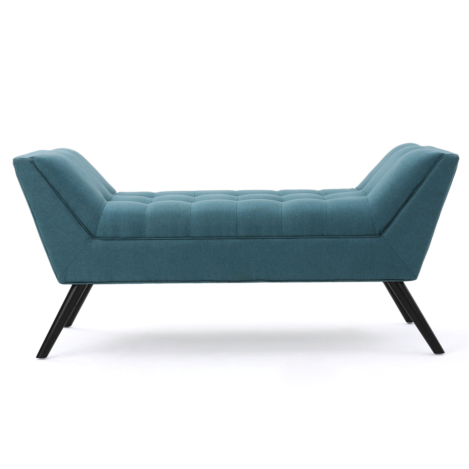 Modern Fabric Bench With Padded Seat And Wide U Shape Design - Teal - Best Buy Furniture