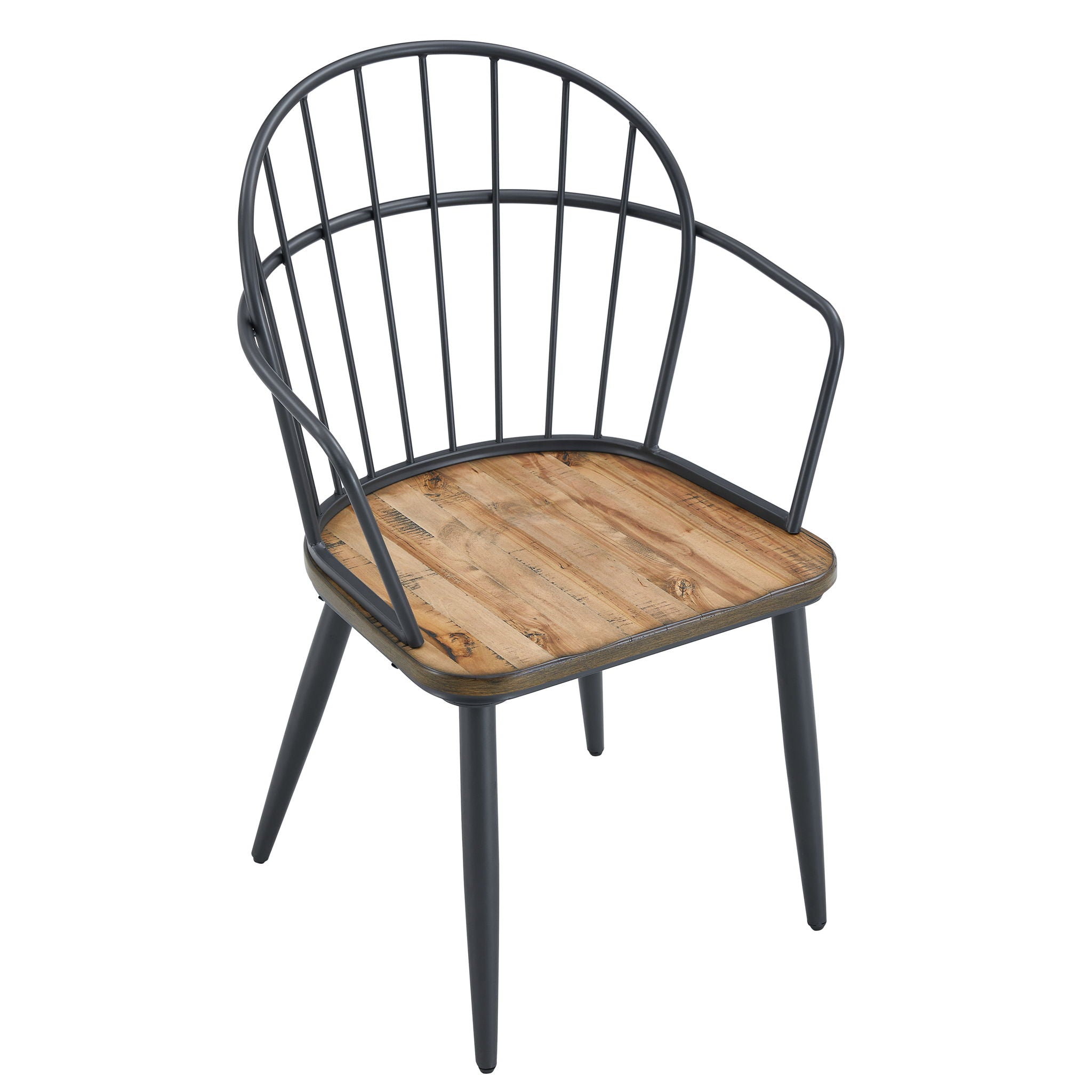 Contemporary Indoor Dining Set With Metal Legs, Birch, And Metal - Black / Natural