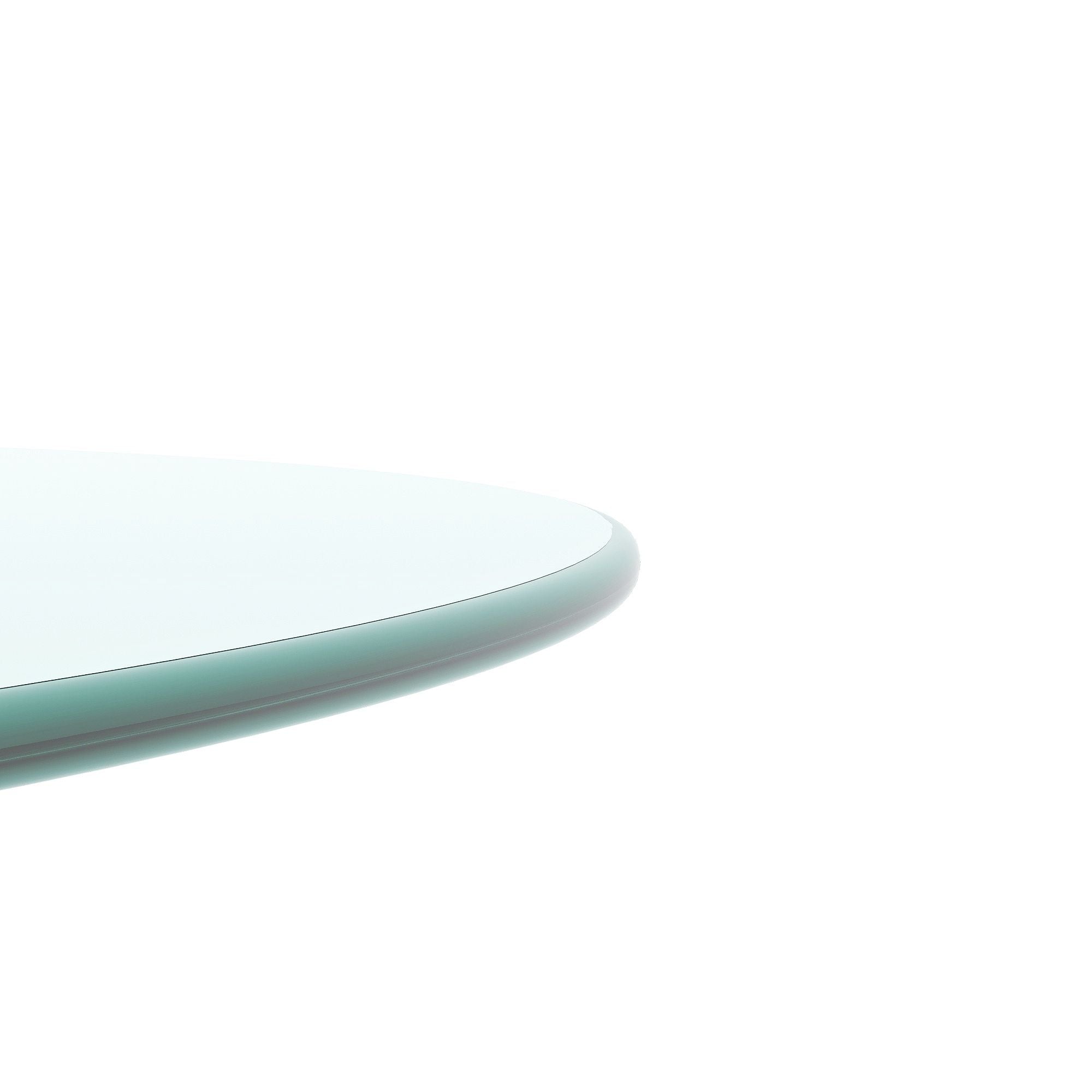 36" Round Tempered Glass Table Top Clear Glass 1 / 4’’" Thick Round Polished Edge - Transparent - Best Buy Furniture