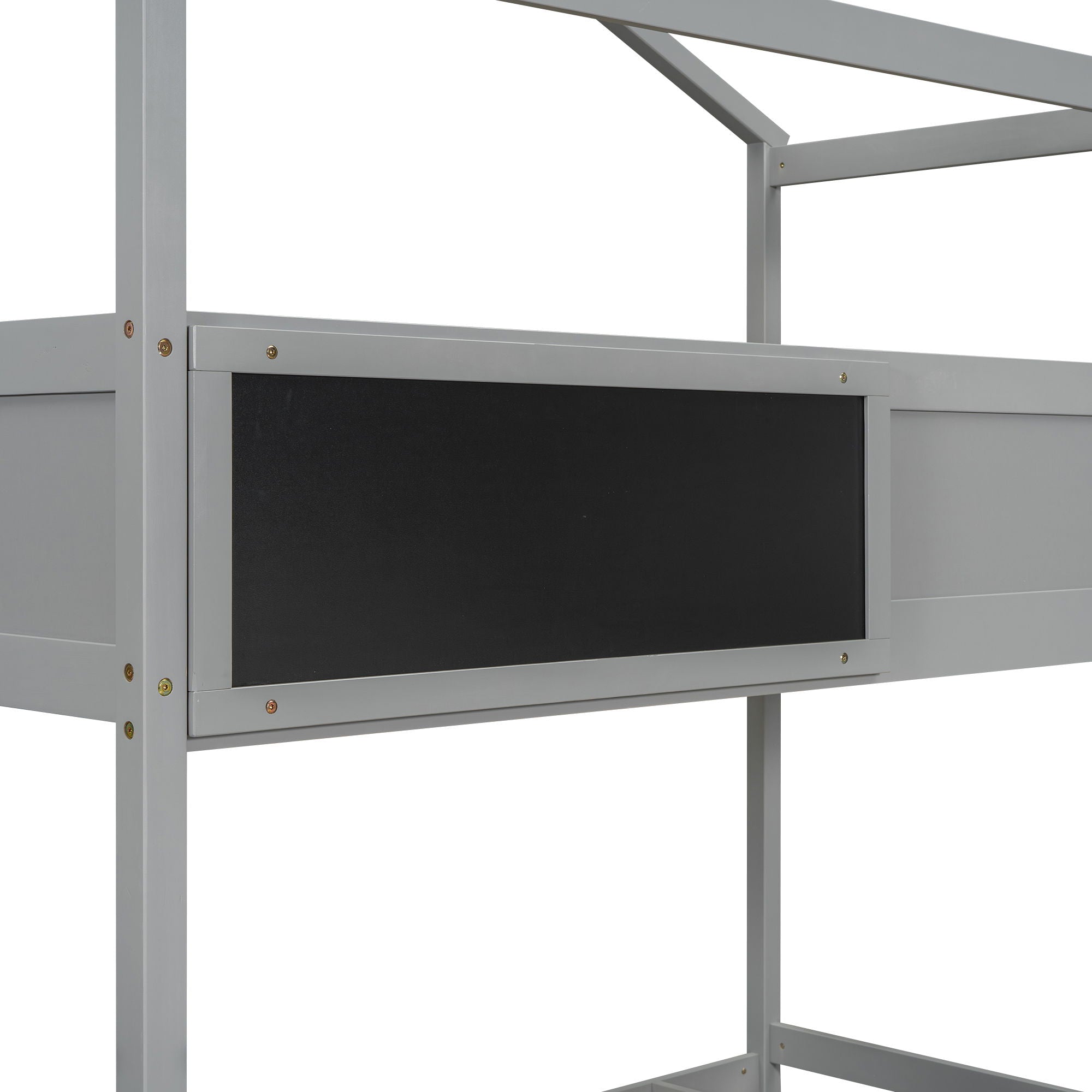 House Style Bunk Bed With Storage Staircase And Blackboard