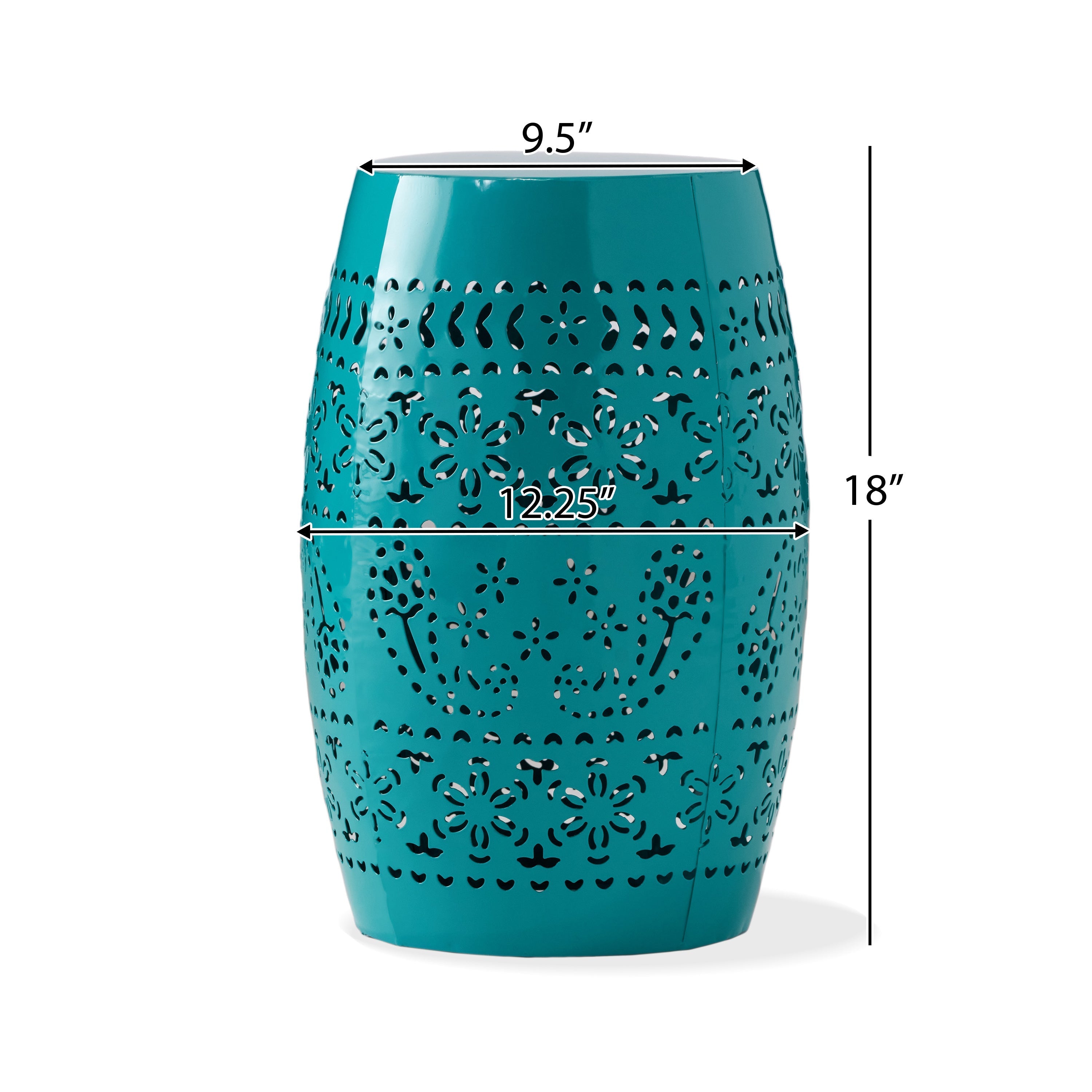 12' Outdoor Lace-Cut Side Table, Teal
