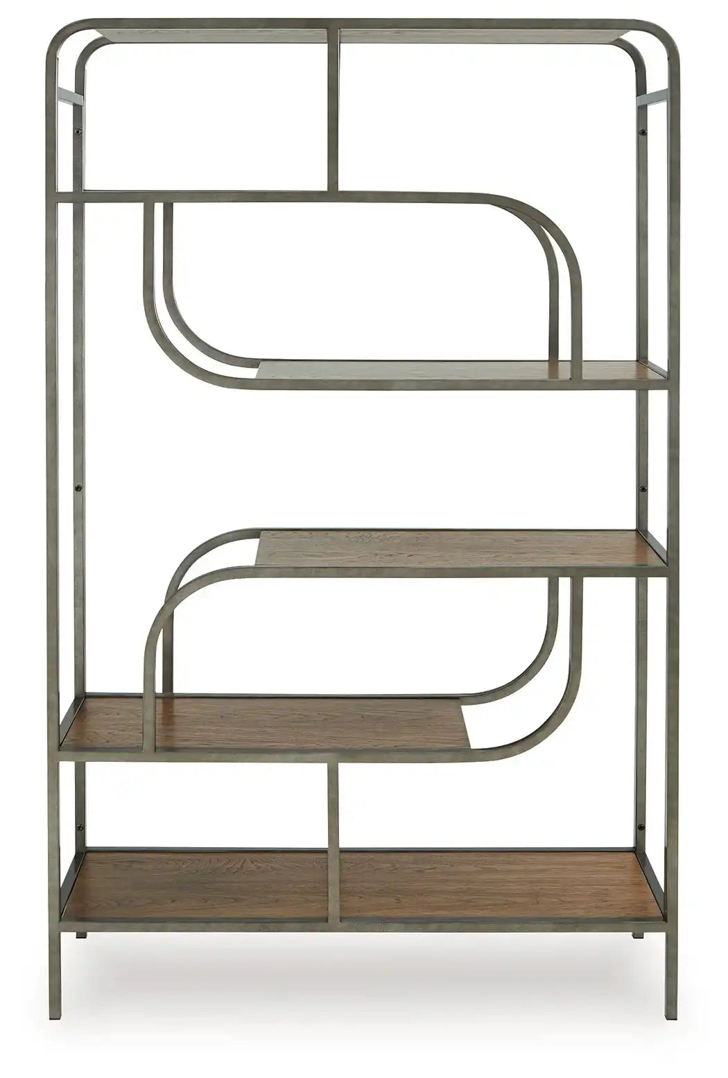 Jaddon - Bookcase - Brown / Antique Silver - Best Buy Furniture