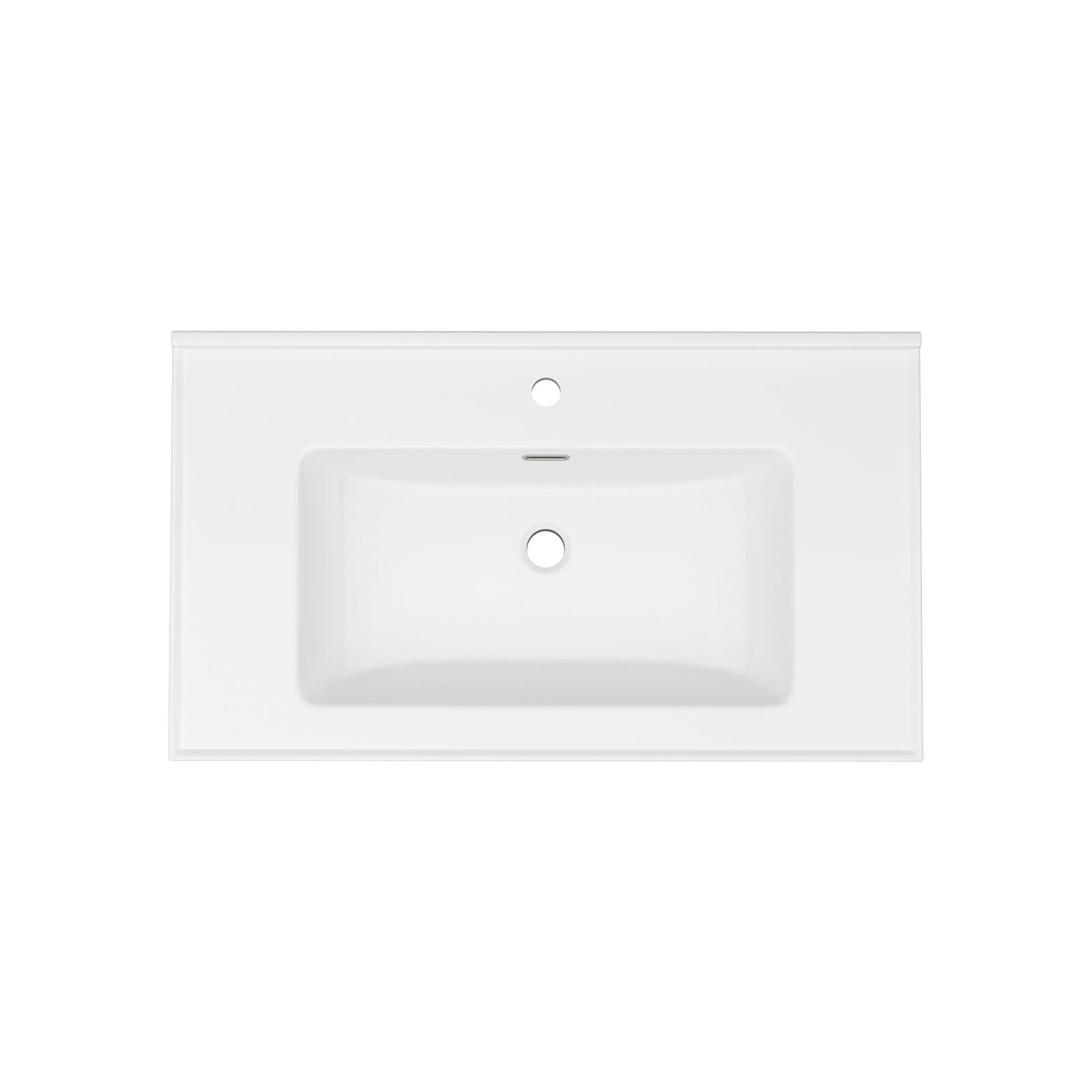 Rectangular Single Vanity Top With 1 Faucet Hole And Overflow, 35" X 20", Sink Only - White
