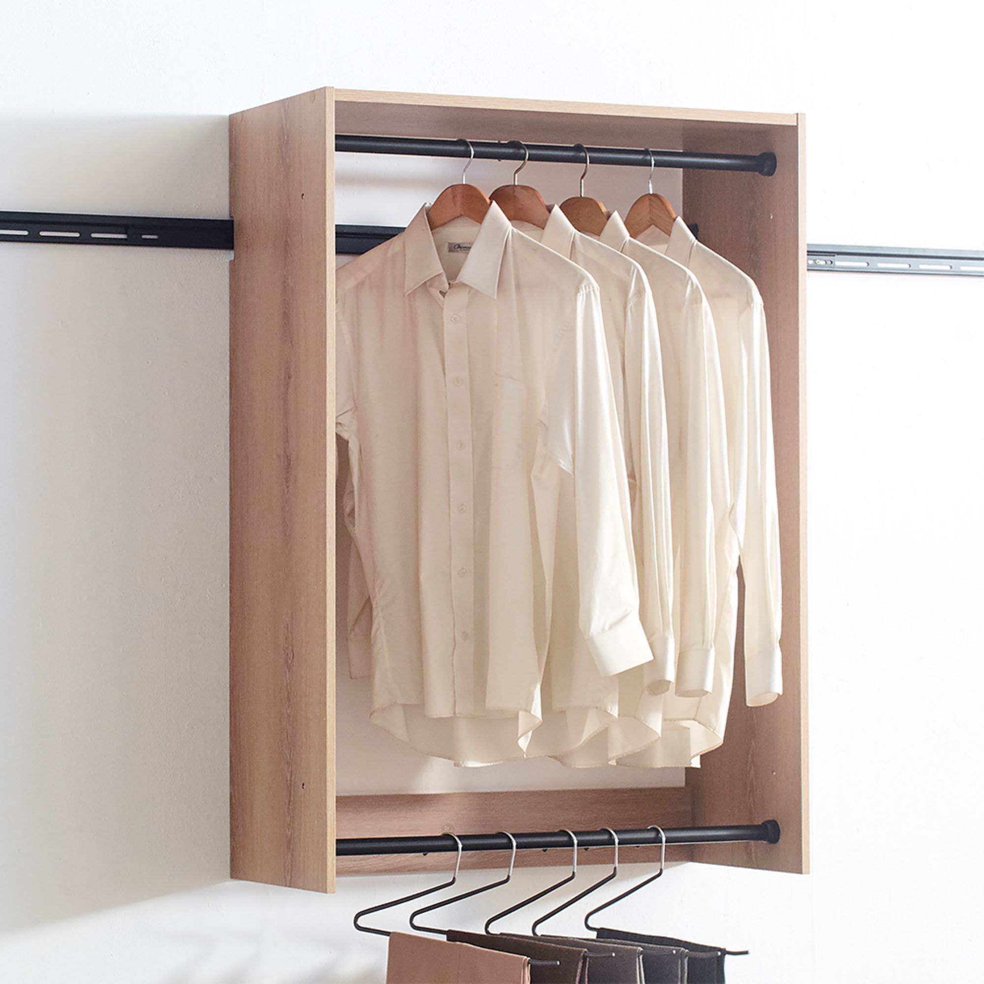 Devi - Wall Mounted Wood Closet System & Modular Units
