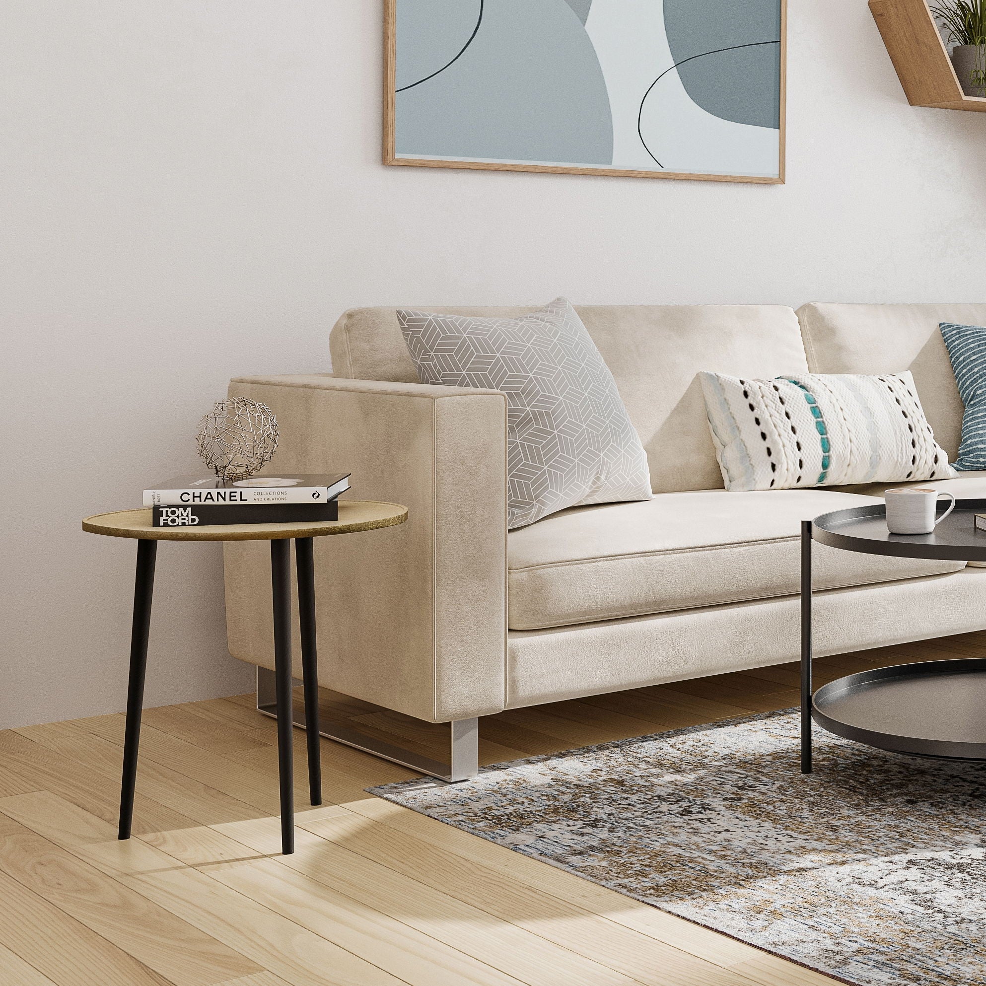 Tanner - Metal Side Table - Gold - Best Buy Furniture