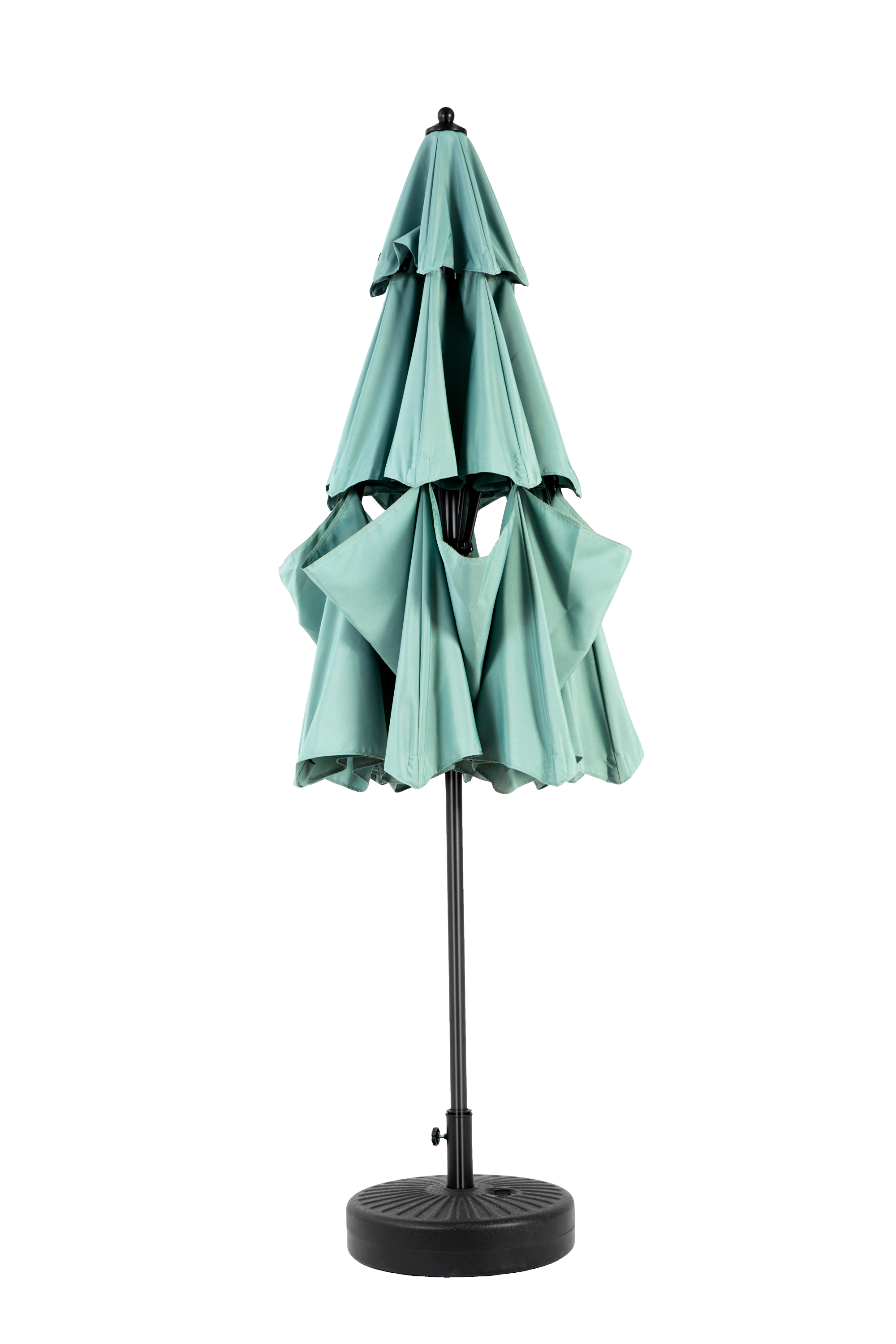 Aluminium 10ft 3 Tier Auto-Tilt Outdoor Patio Umbrella - Light Green