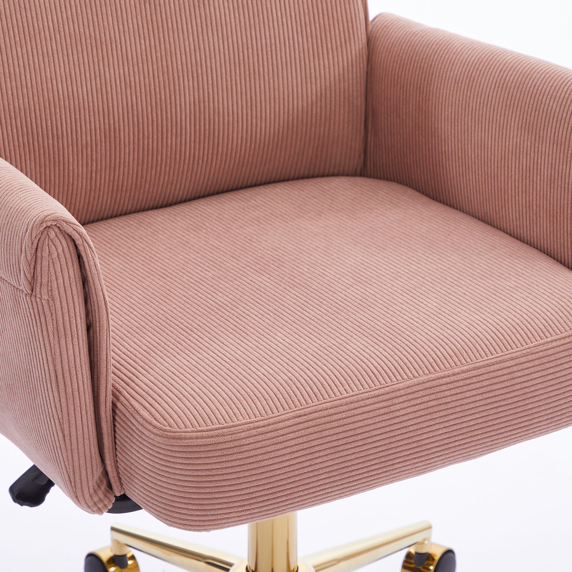 Ergonomic Mid-Back Office Chair With Striped Velvet Fabric