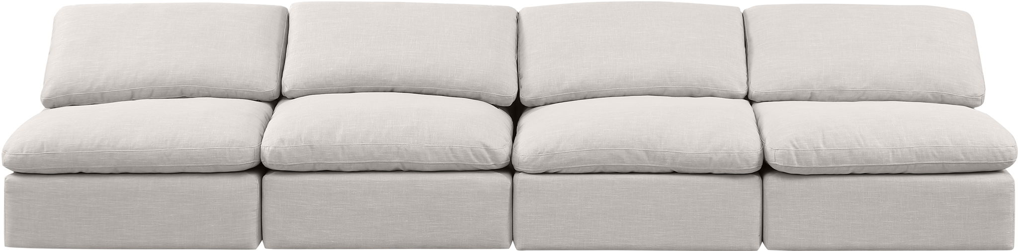 Indulge - Linen 4 Seat Modular Armless Sofa