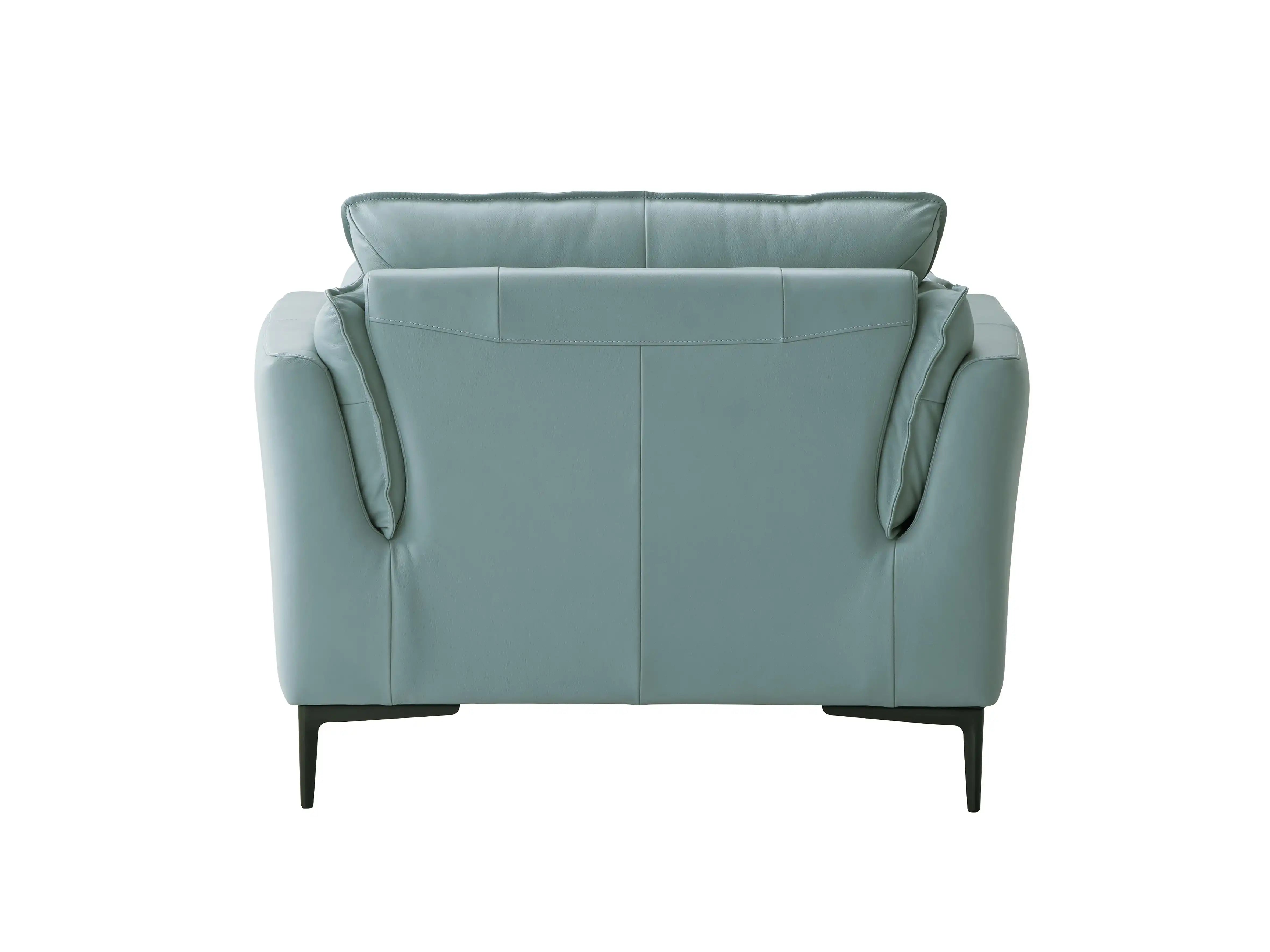 Mesut - Top Grain Leather Chair - Green - Best Buy Furniture