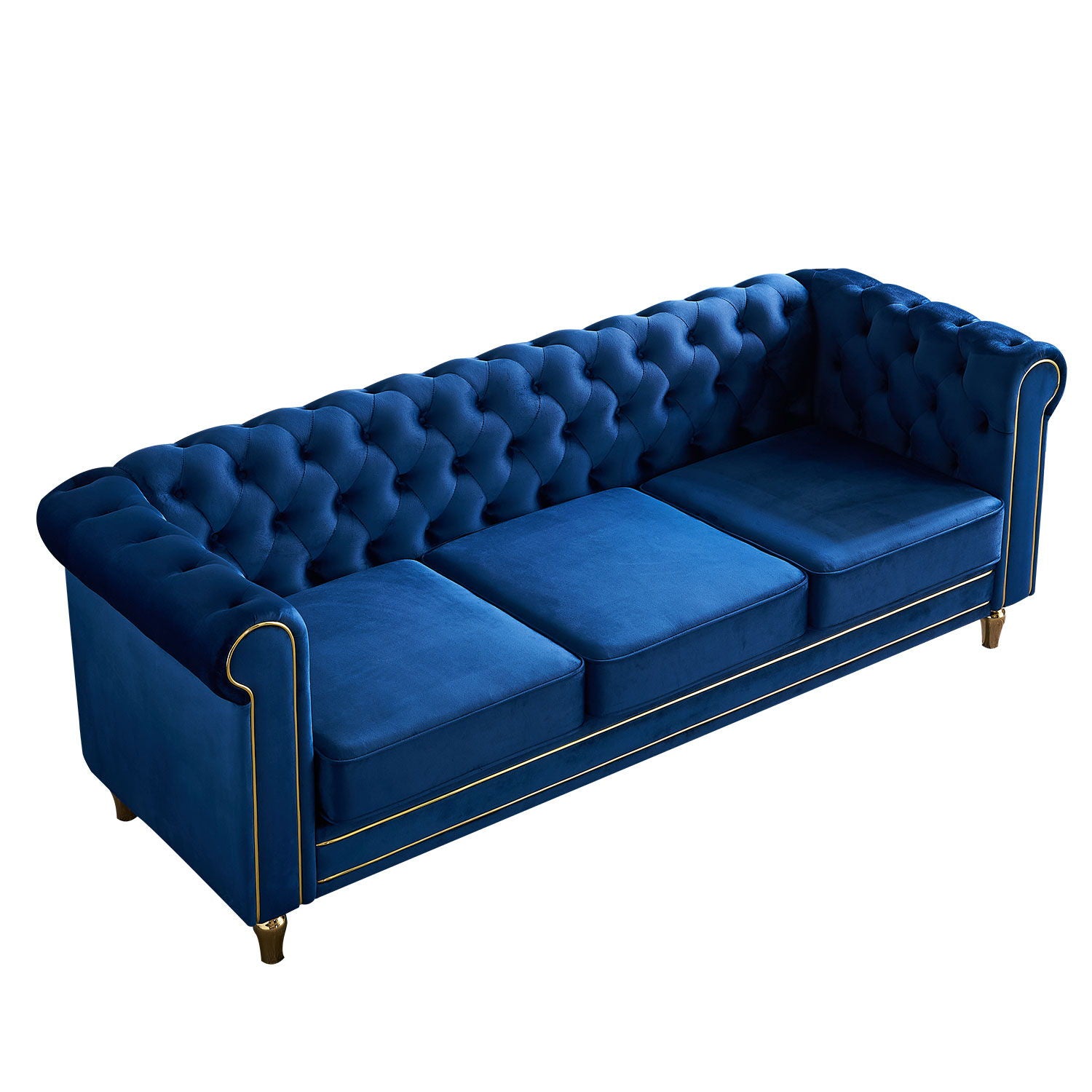 Chesterfield - Velvet Sofa 84.65" For Living Room - Best Buy Furniture