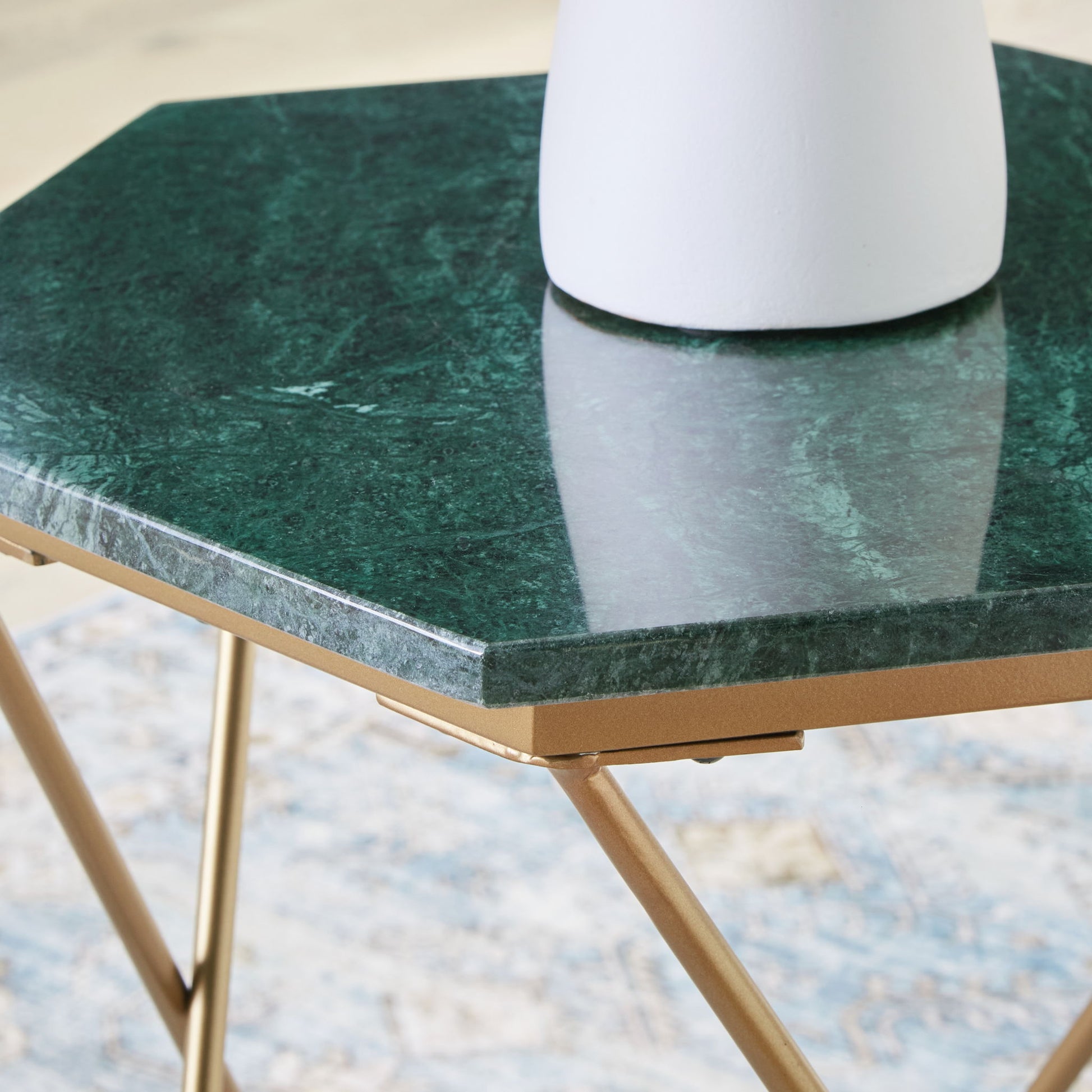 Engelton - Accent Table - Green / Gold - Best Buy Furniture