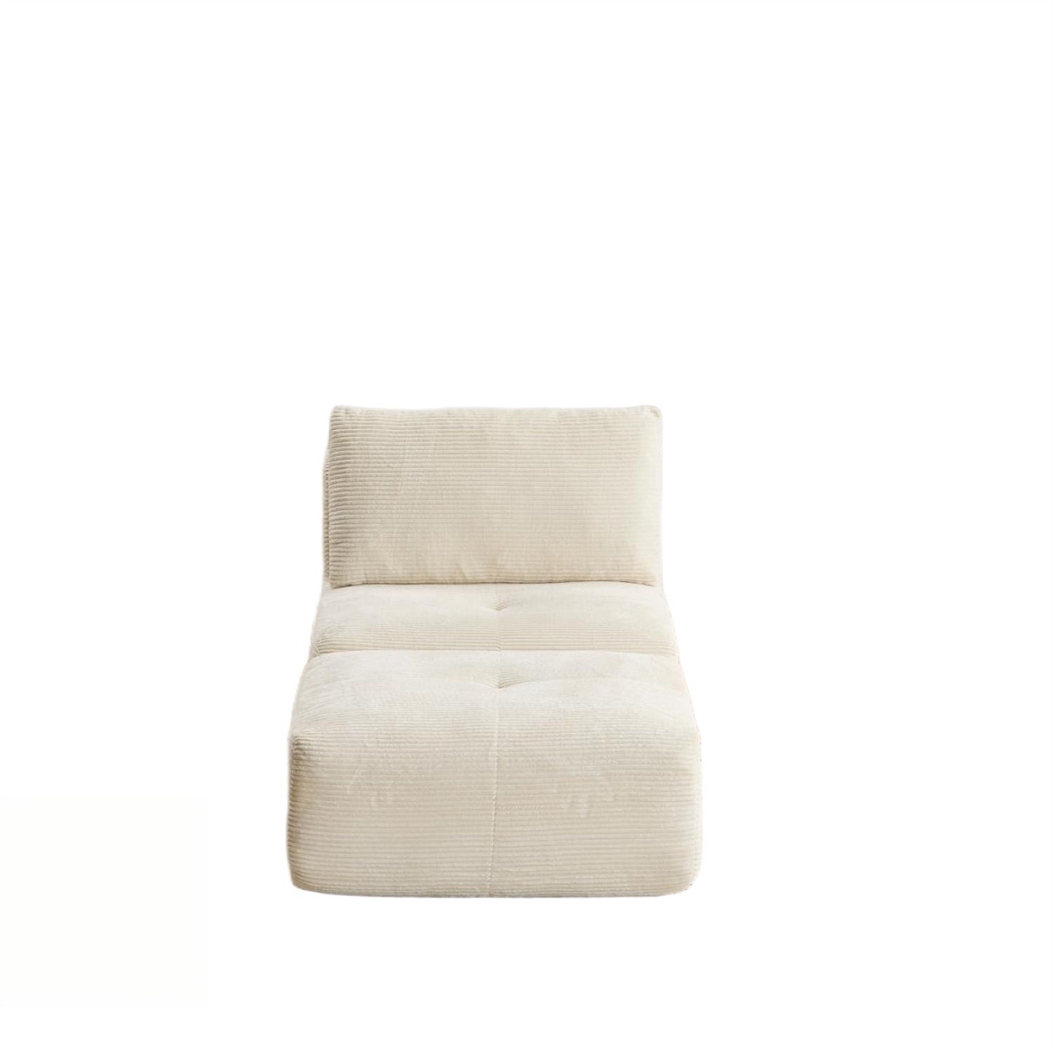 Compressed Sofa, Single Chaise Longue, Movable Ottoman For Living Room - Beige