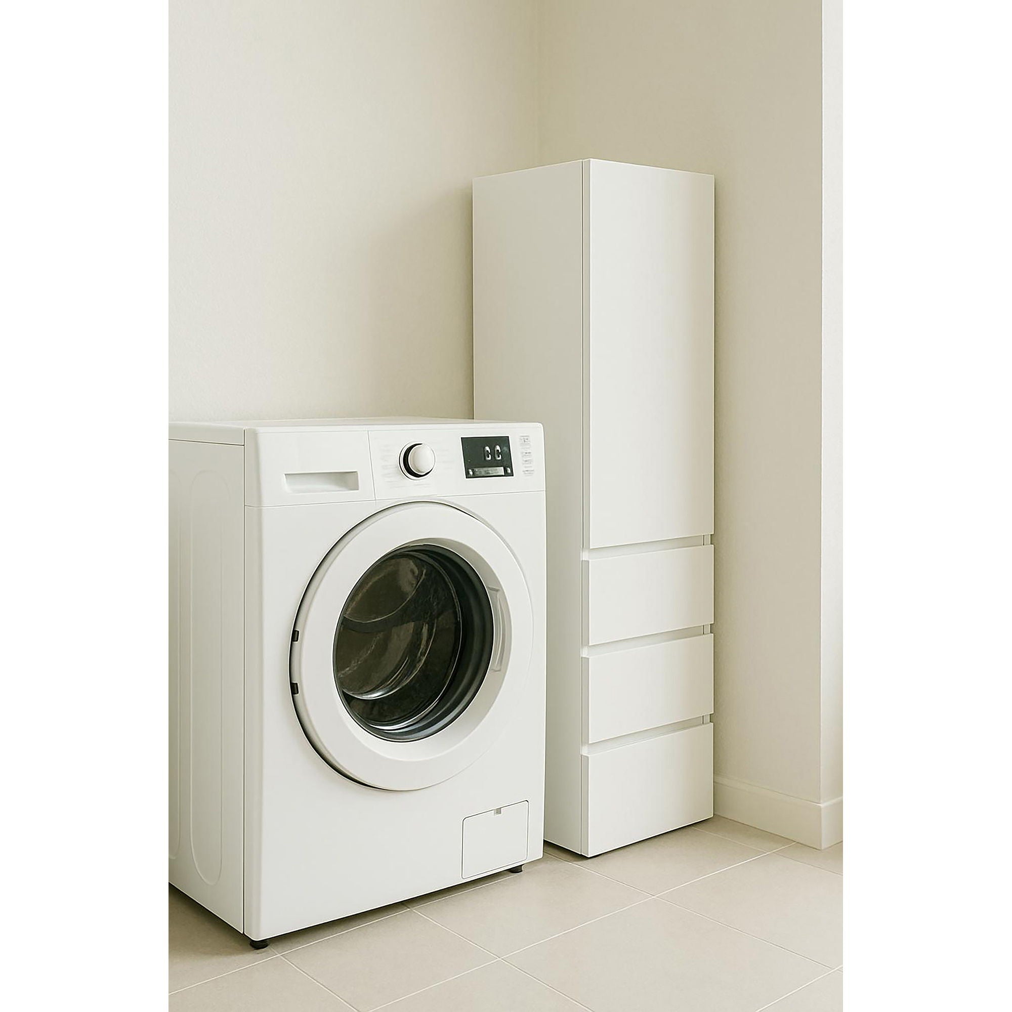 Elise - Modular Wood Closet System With Mirror In Customizable Storage Solution - White