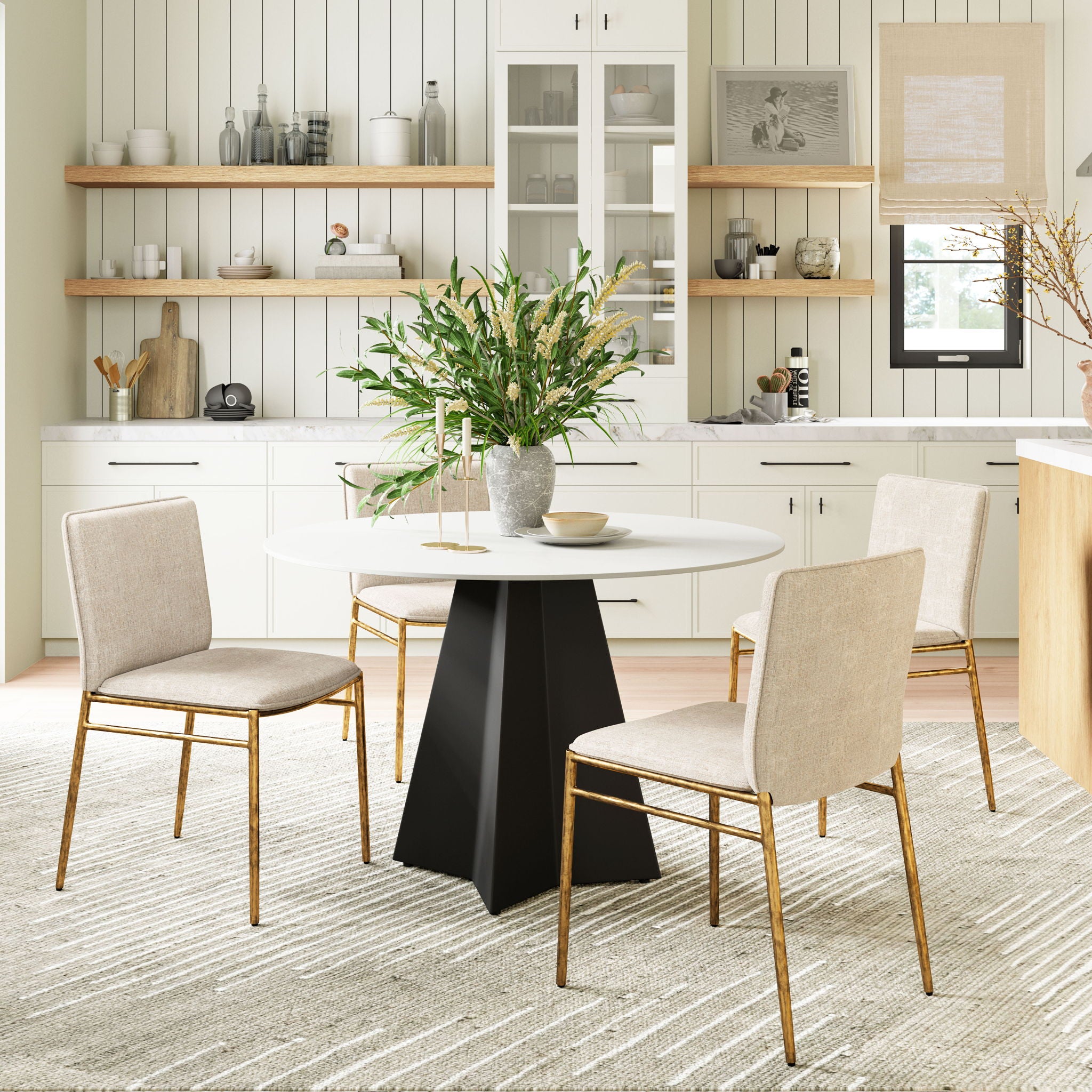 Nordvest - Dining Chair - Beige / Gold