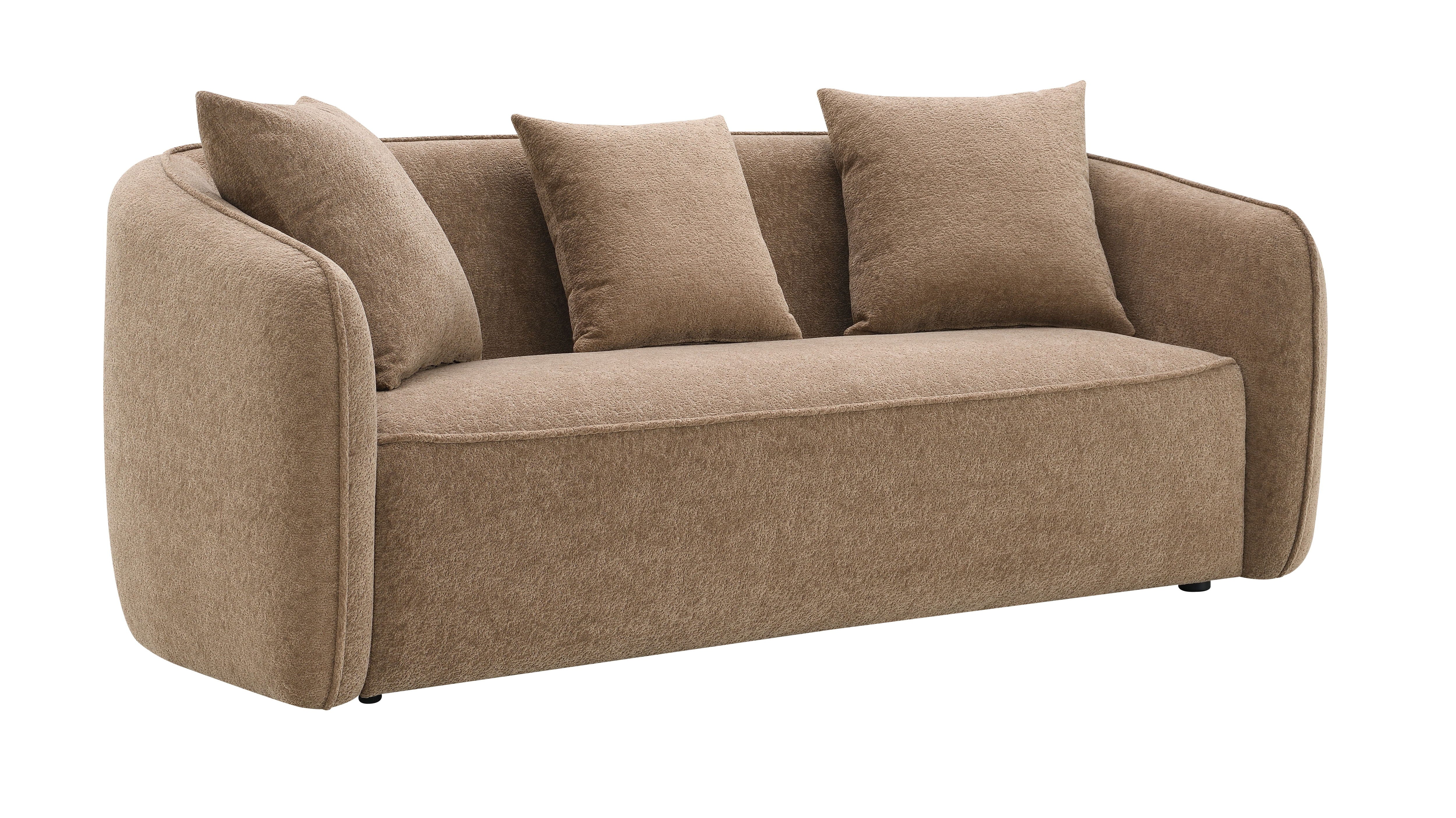 Keith - Chenille Sofa With 3 Matching Color Toss Pillows - Best Buy Furniture
