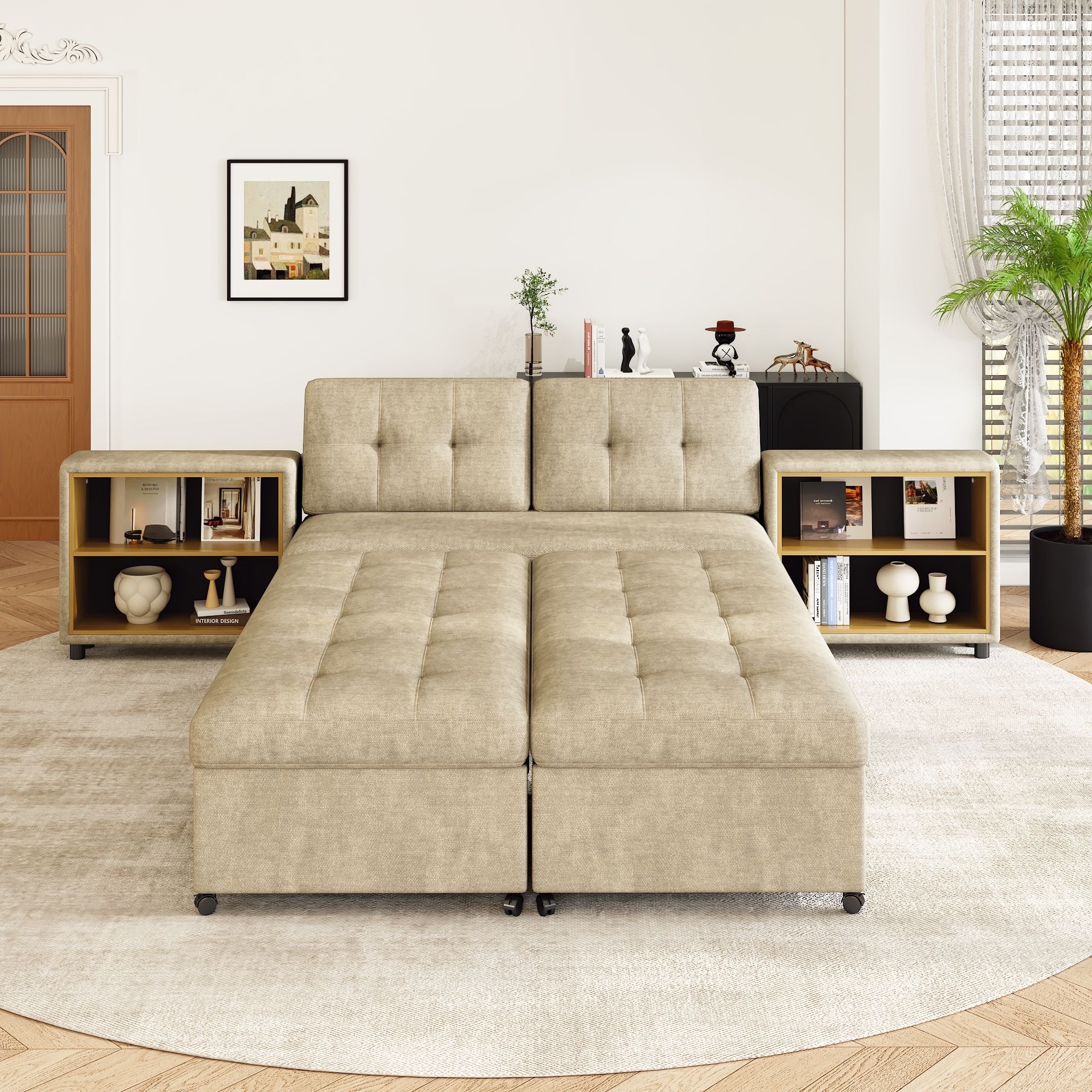 Versatile Modular Free-Combined Sofa With 2 Storage Racks