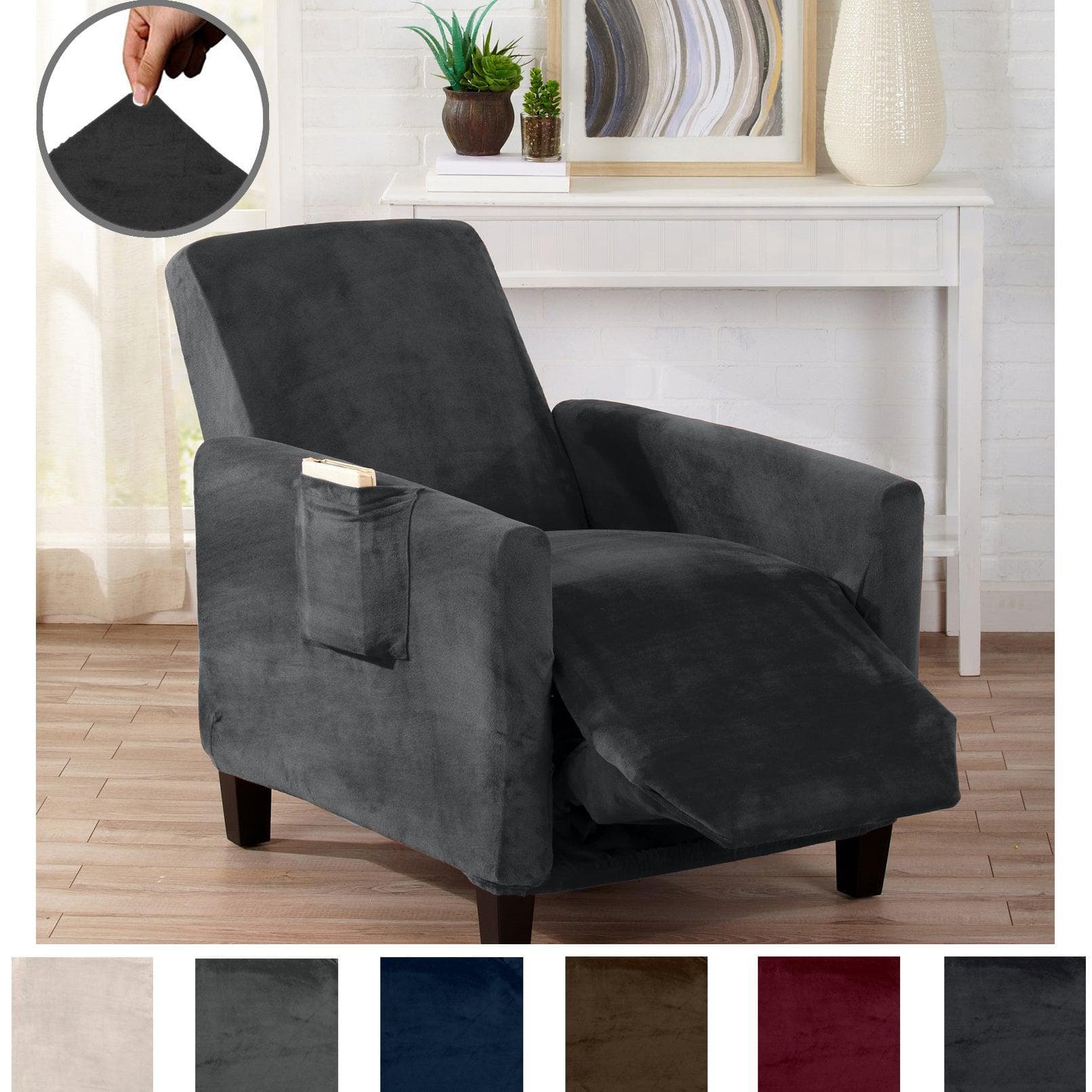 Velvet Stretch Slipcover - Gale Collection - Best Buy Furniture