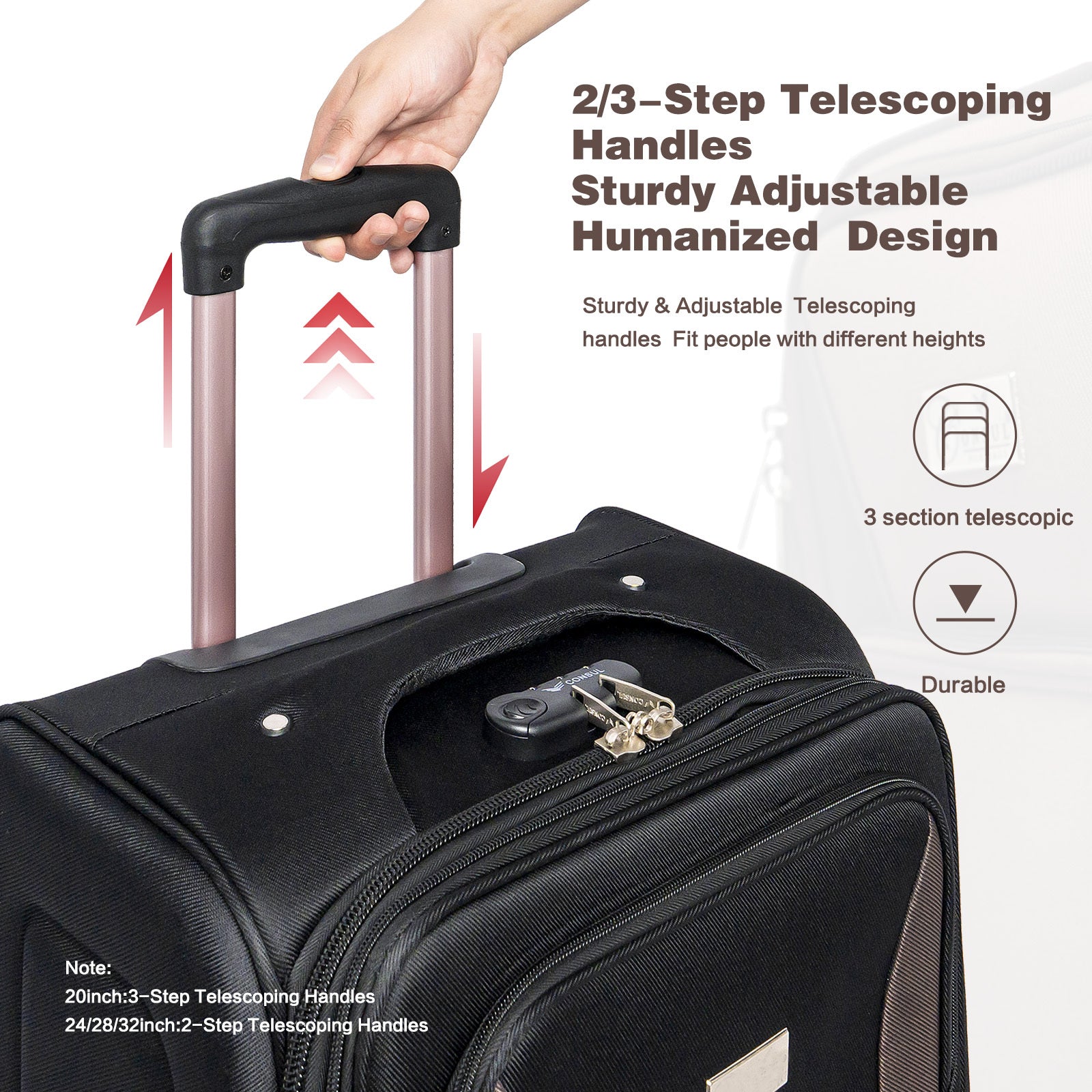 Black 4-Piece Luggage Set – 20”24”28”32”