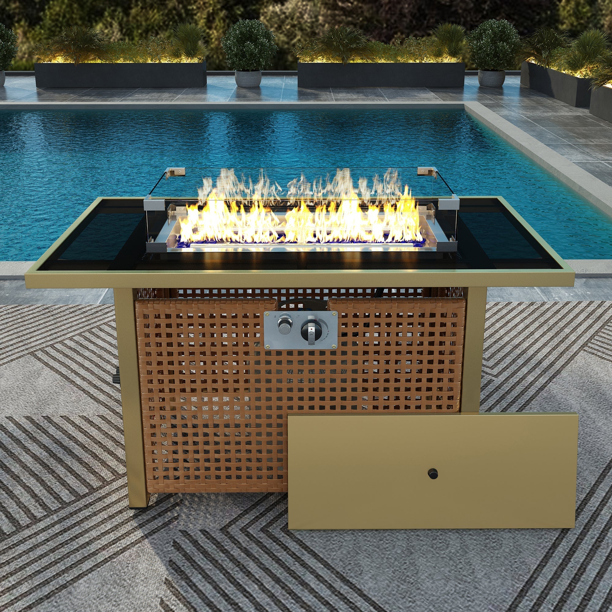 K&K 43' Propane Gas Fire Pit Table