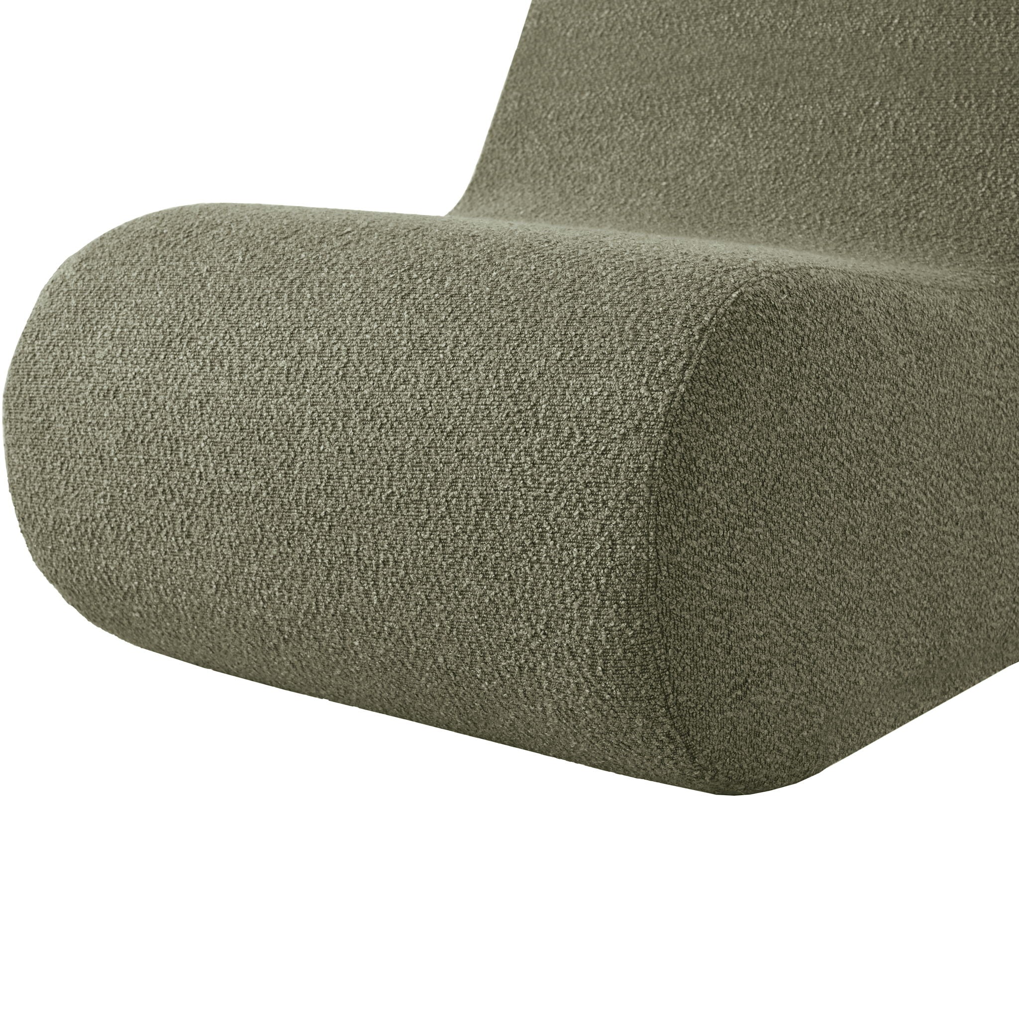 Curved Lounge Chair With Ottoman And High Resilience Foam