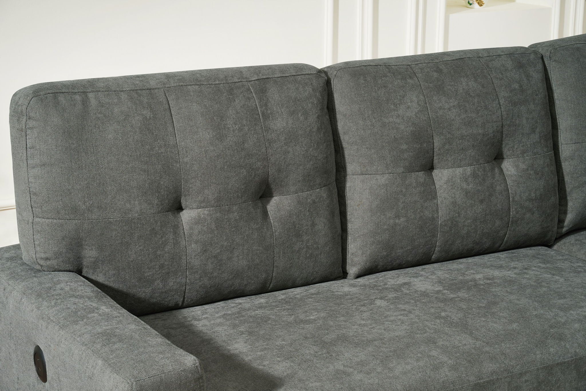 Reversible Sofa Couch Sleeper With Pull Out Bed And USB Port