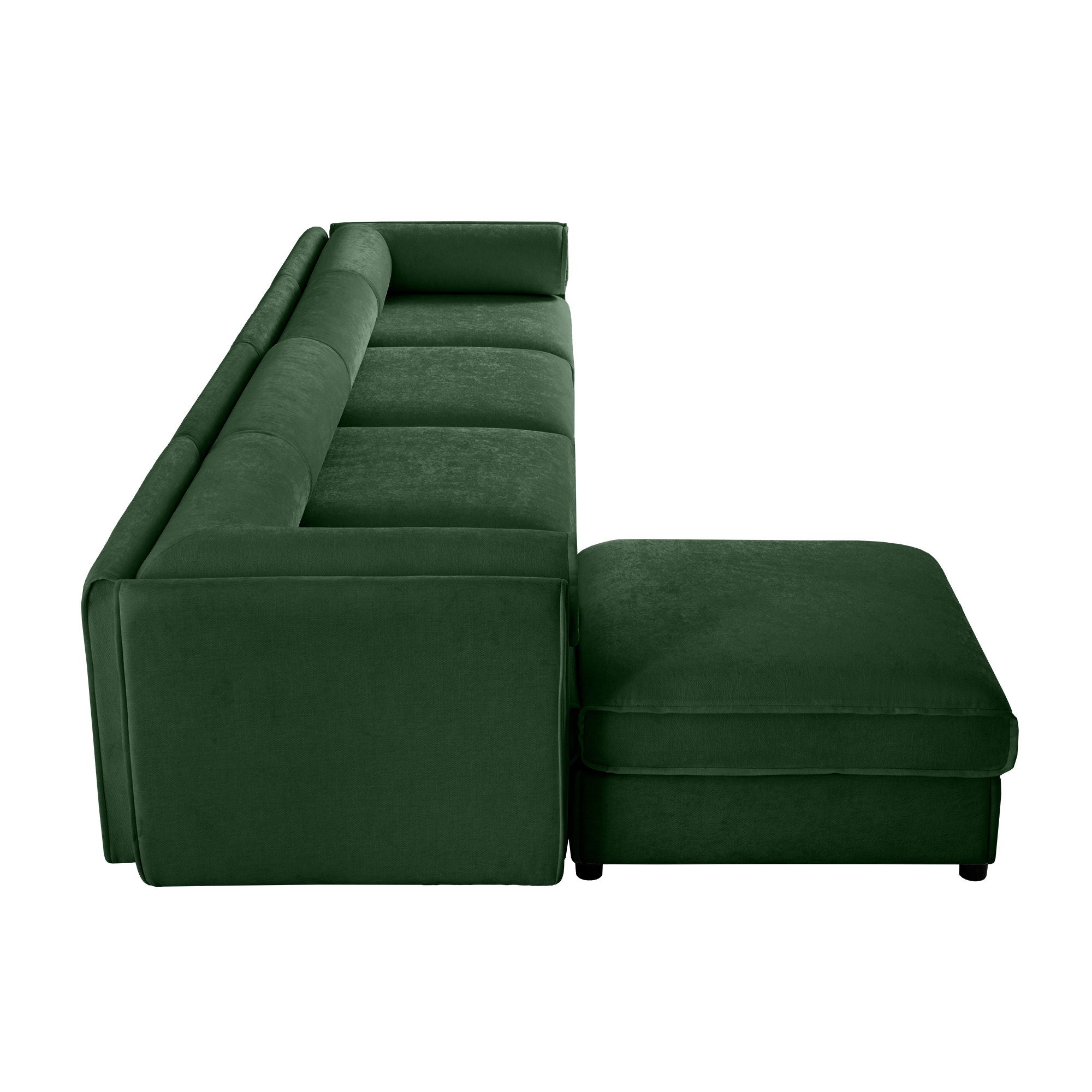 Contemporary Elegant White Chenille Sofa With Storage And Ottoman
