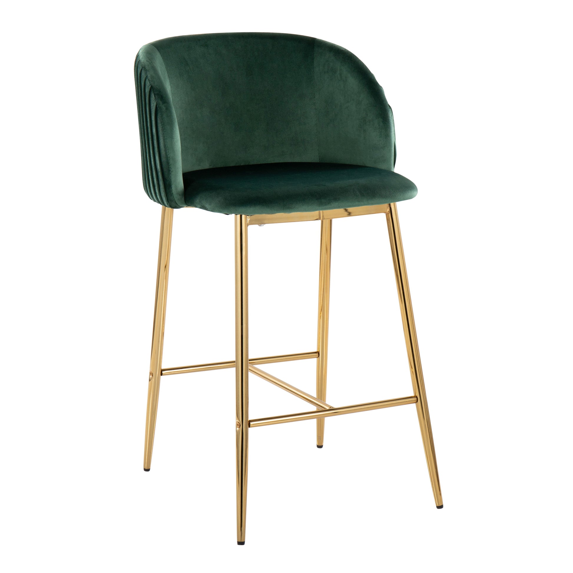 Fran - Pleated Contemporary / Glam Fixed Height Counter Stool (Set of 2) - Best Buy Furniture