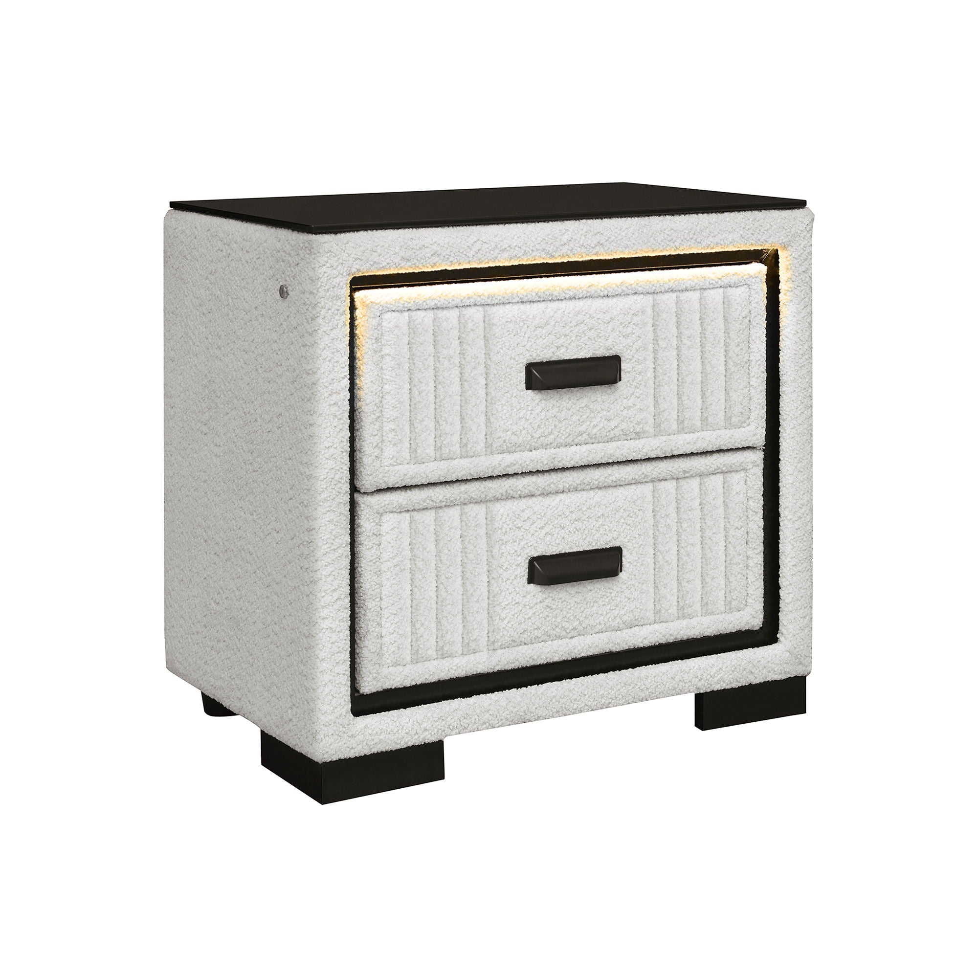 Isaiah - 5 Piece Bedroom Set With TV Lift-LED, Speakers And Fireplace