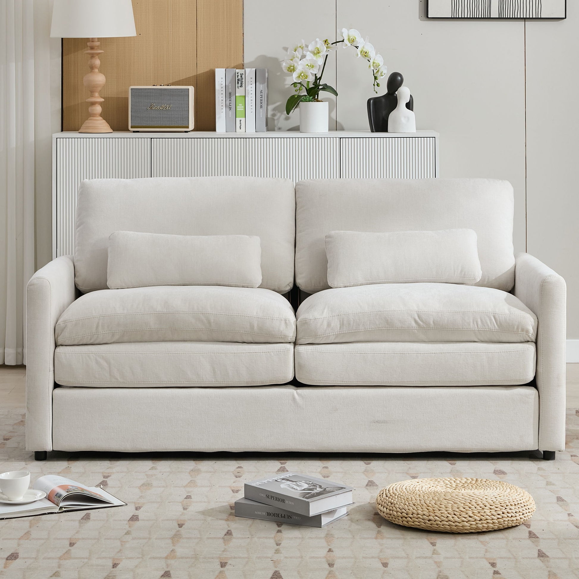 Cozy Upholstered Plush Cushion Loveseat Sofa For Living Room - Best Buy Furniture