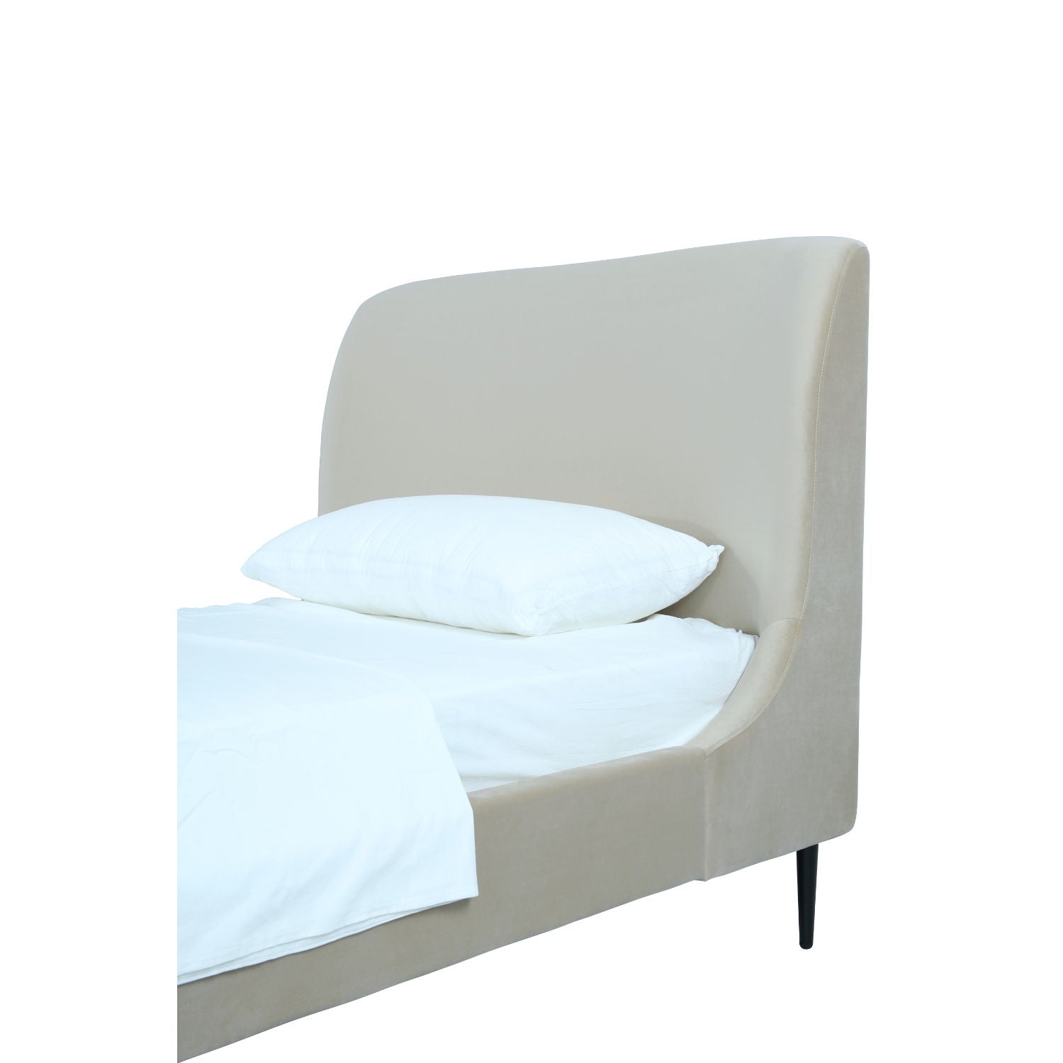 Heather - Upholstered Bed With Curved Headboard