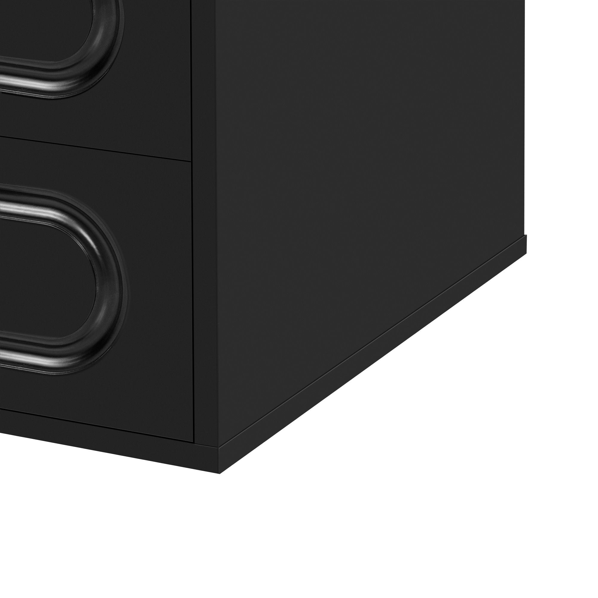 Bathroom Vanity Cabinet With Sink, 2 Drawers - Black