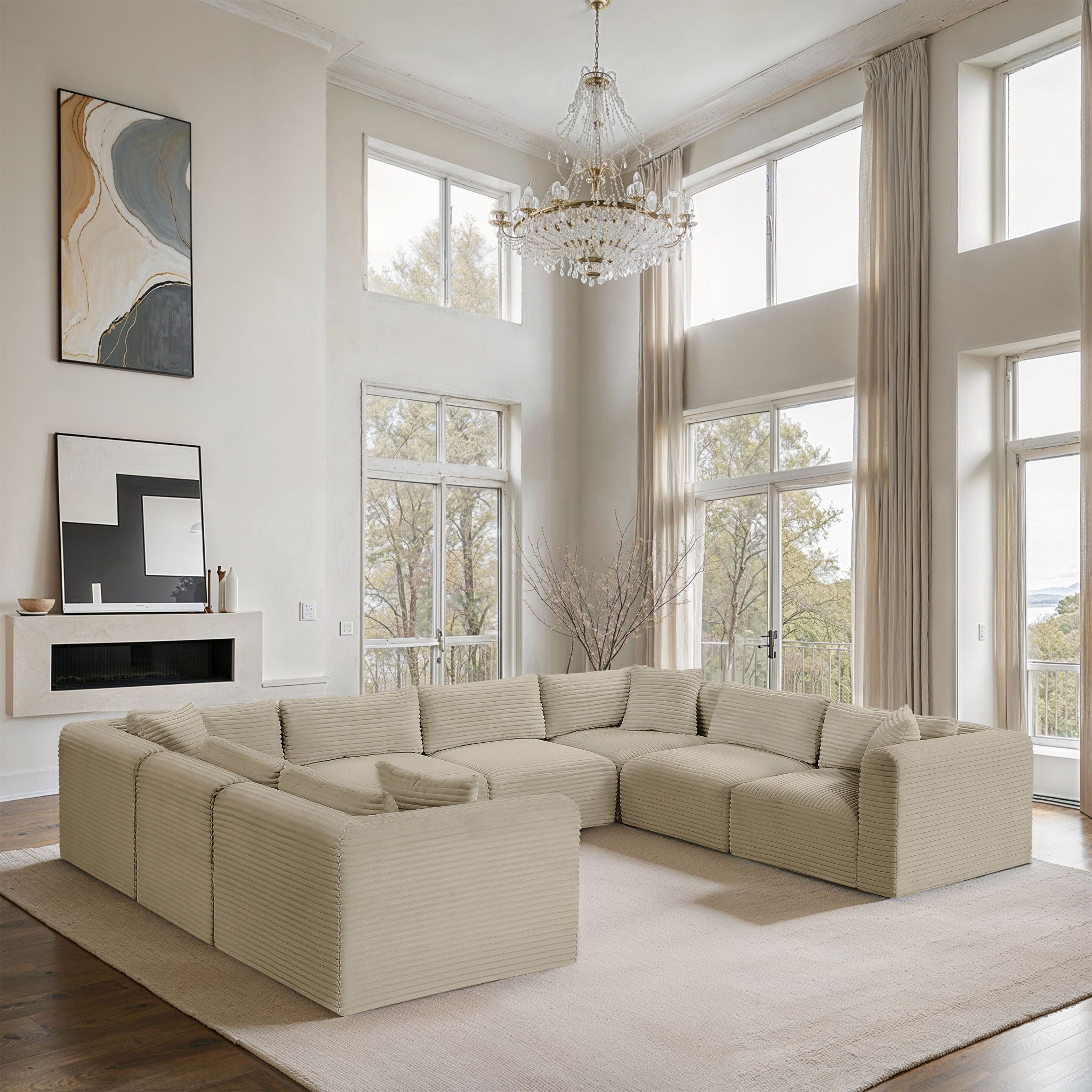 Shaggy - 8 Piece Modular U-Shaped Sectional