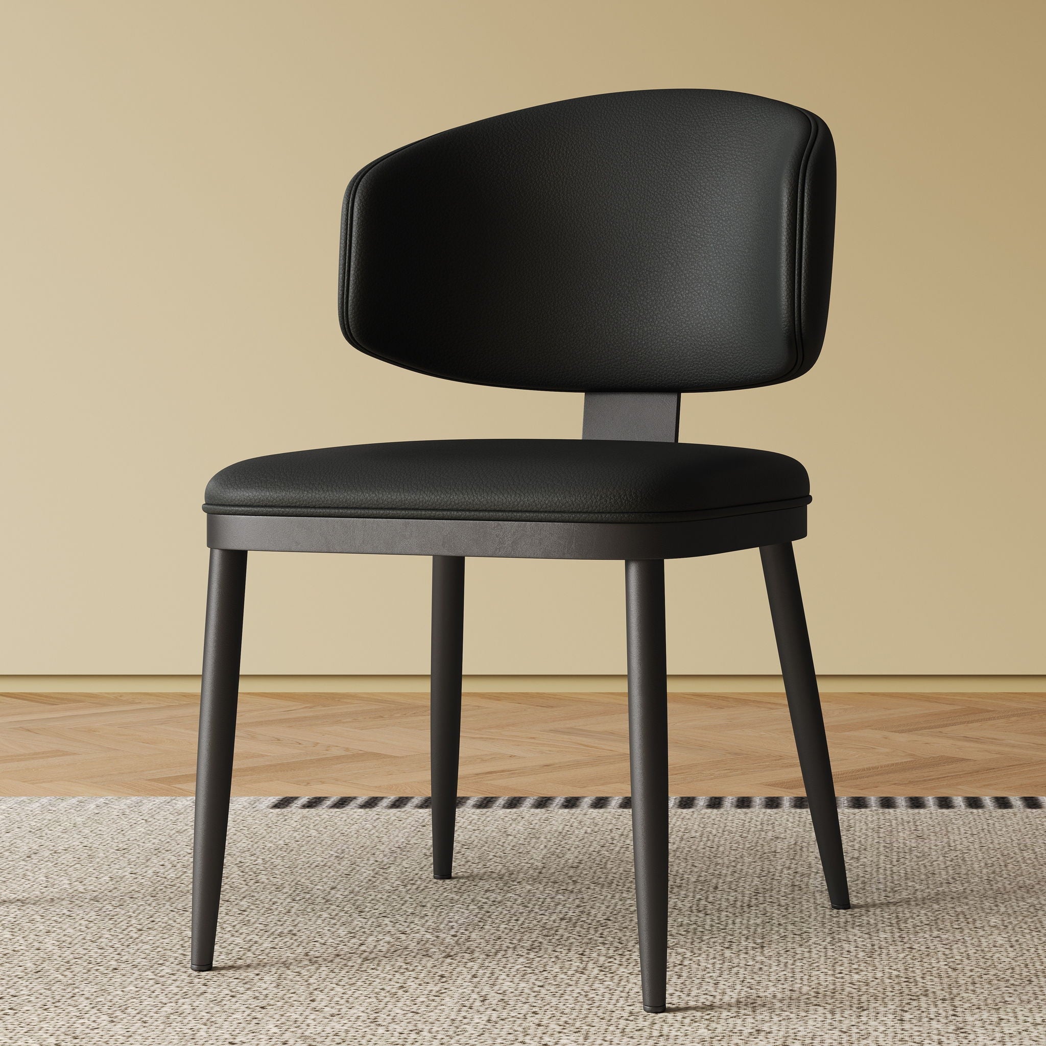 Modern Design Dining Chairs (Set of 2) - Black
