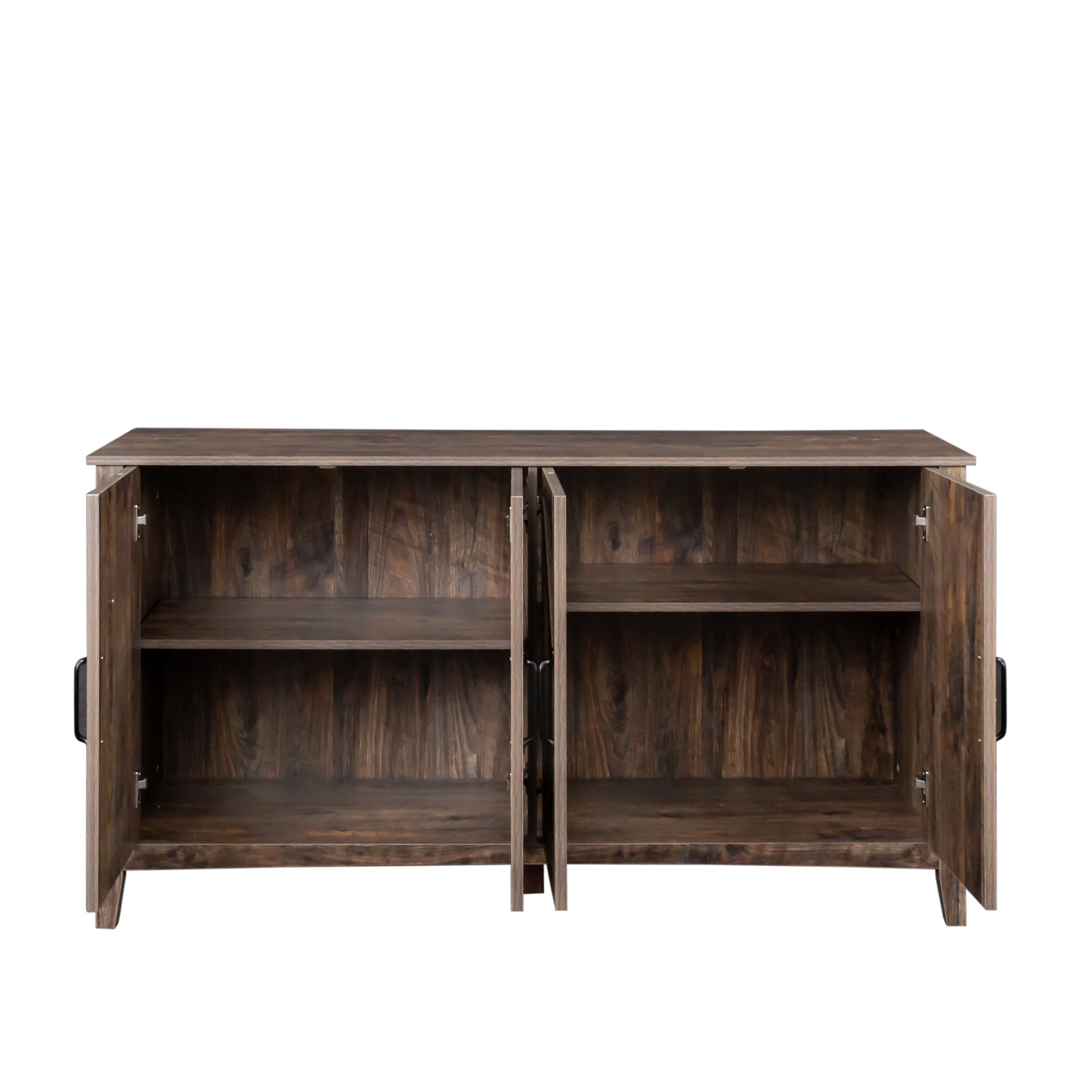 Cabinet with 4 Doors and 4 Open Shelves Freestanding Sideboard