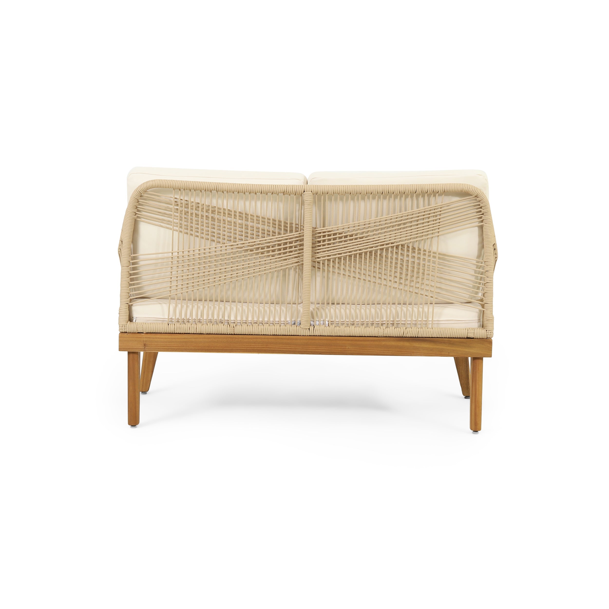 Anisa Acacia Wood & Woven Rope Outdoor Chat Set