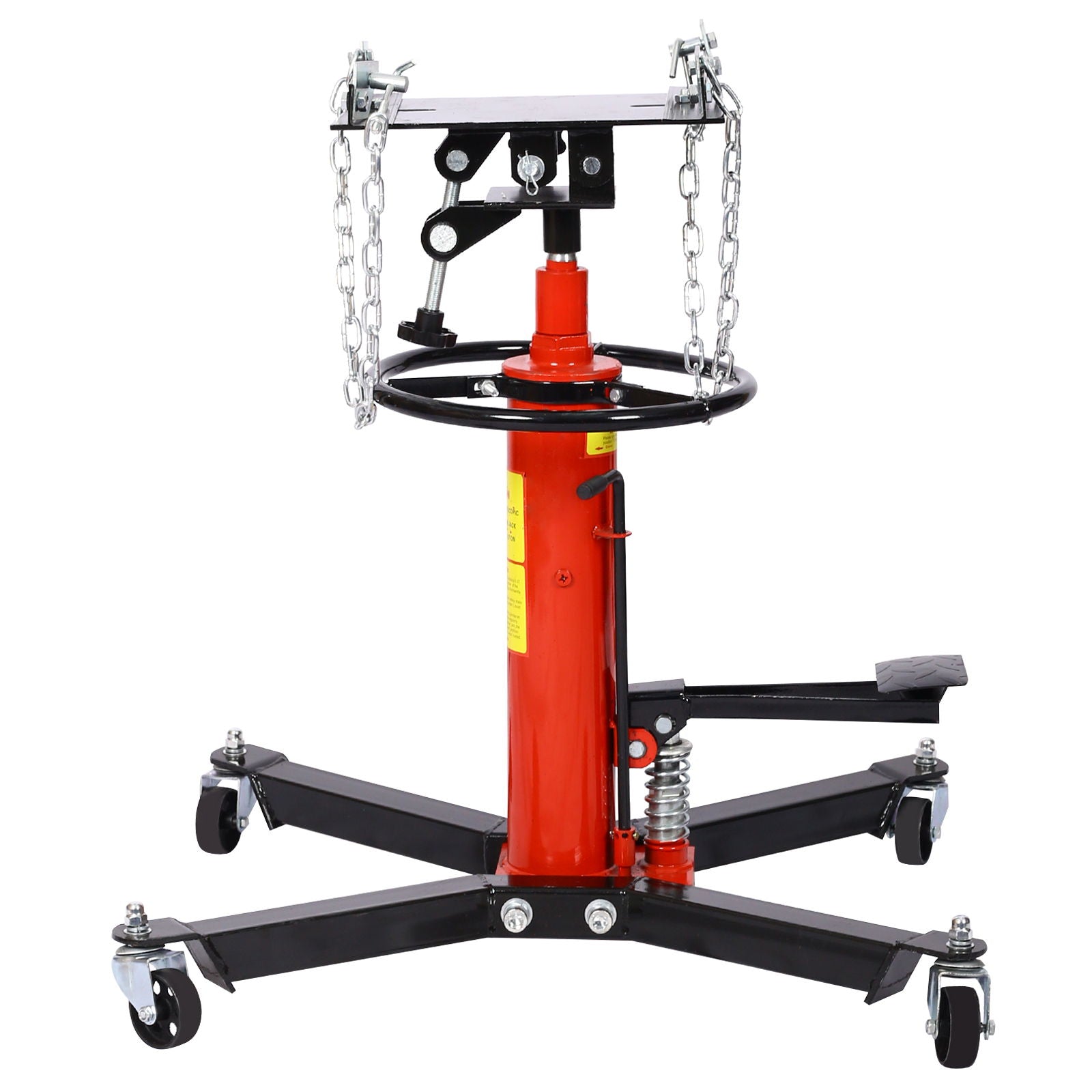 Hydraulic 2 Stage Transmission Jack, Swivel - Red