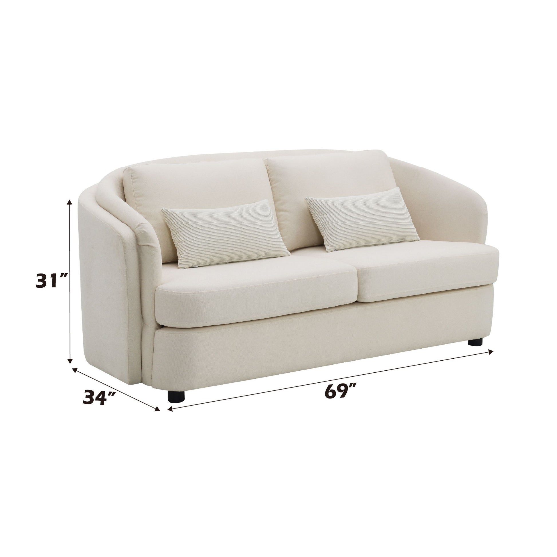 Mariko - Linen 3 Pieces Living Room Set - Beige - Best Buy Furniture