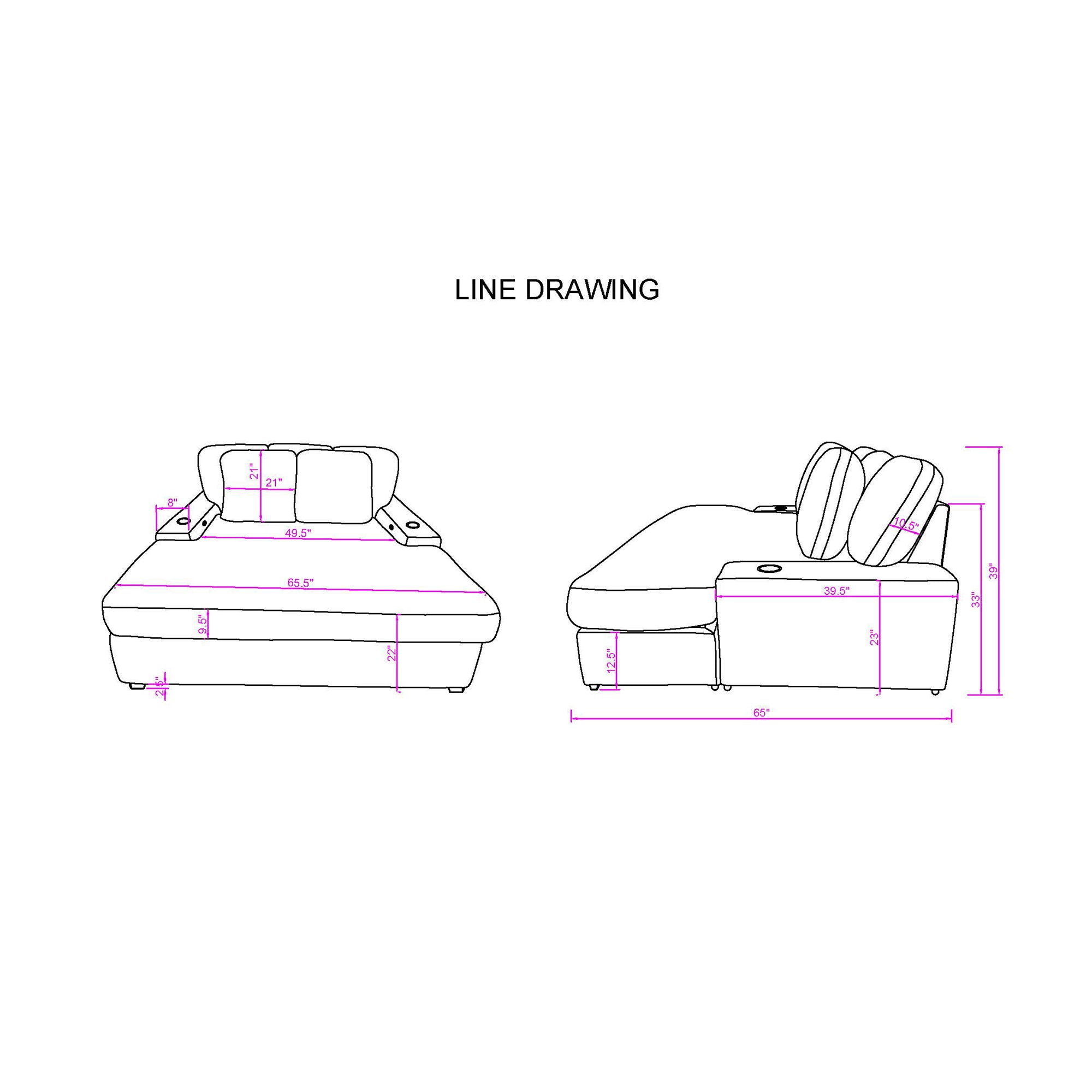 Shine - Lounger Sofa With USB