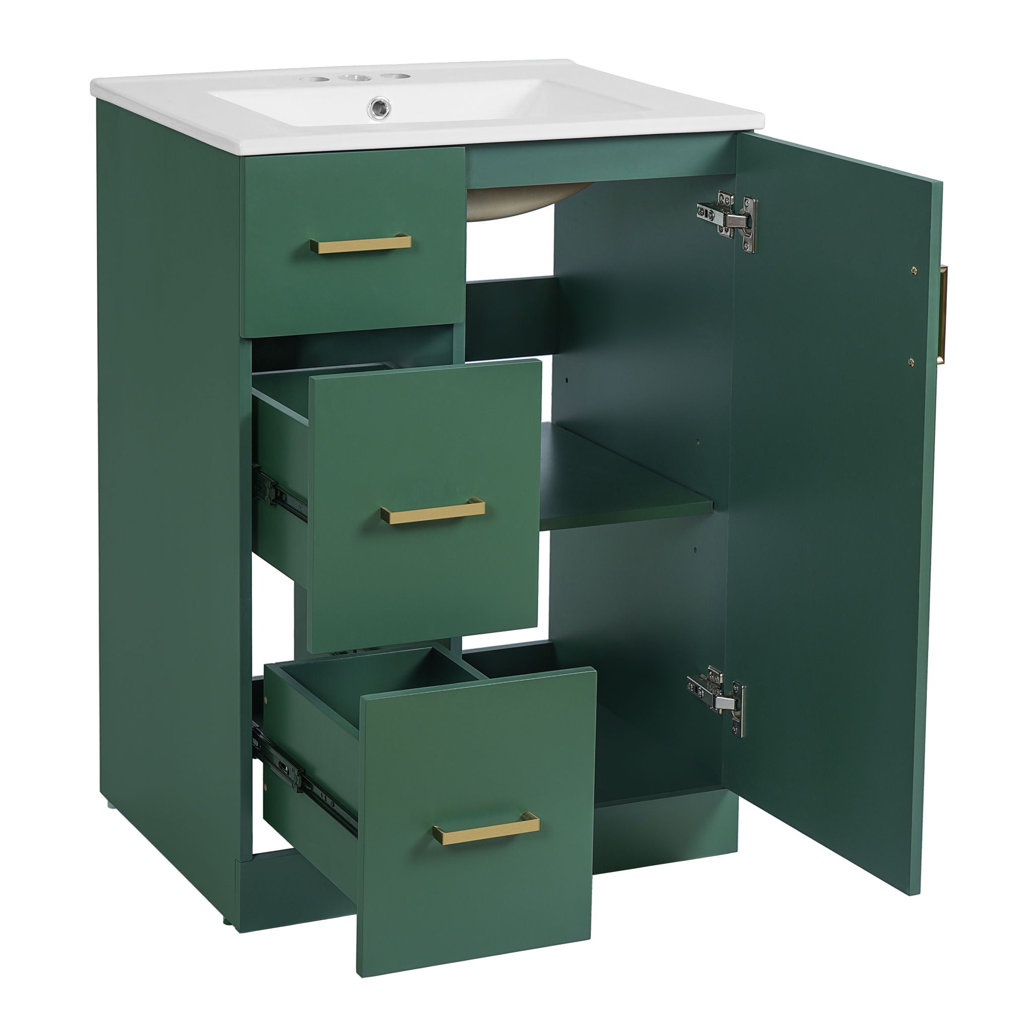 Bathroom Vanity With Under Mount Sink, 2 Drawers And Soft Closing Door