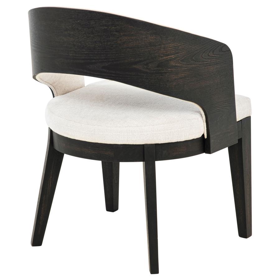 Leandro - Upholstered Dining Arm Chair (Set of 2) - Burnished Black / Cream