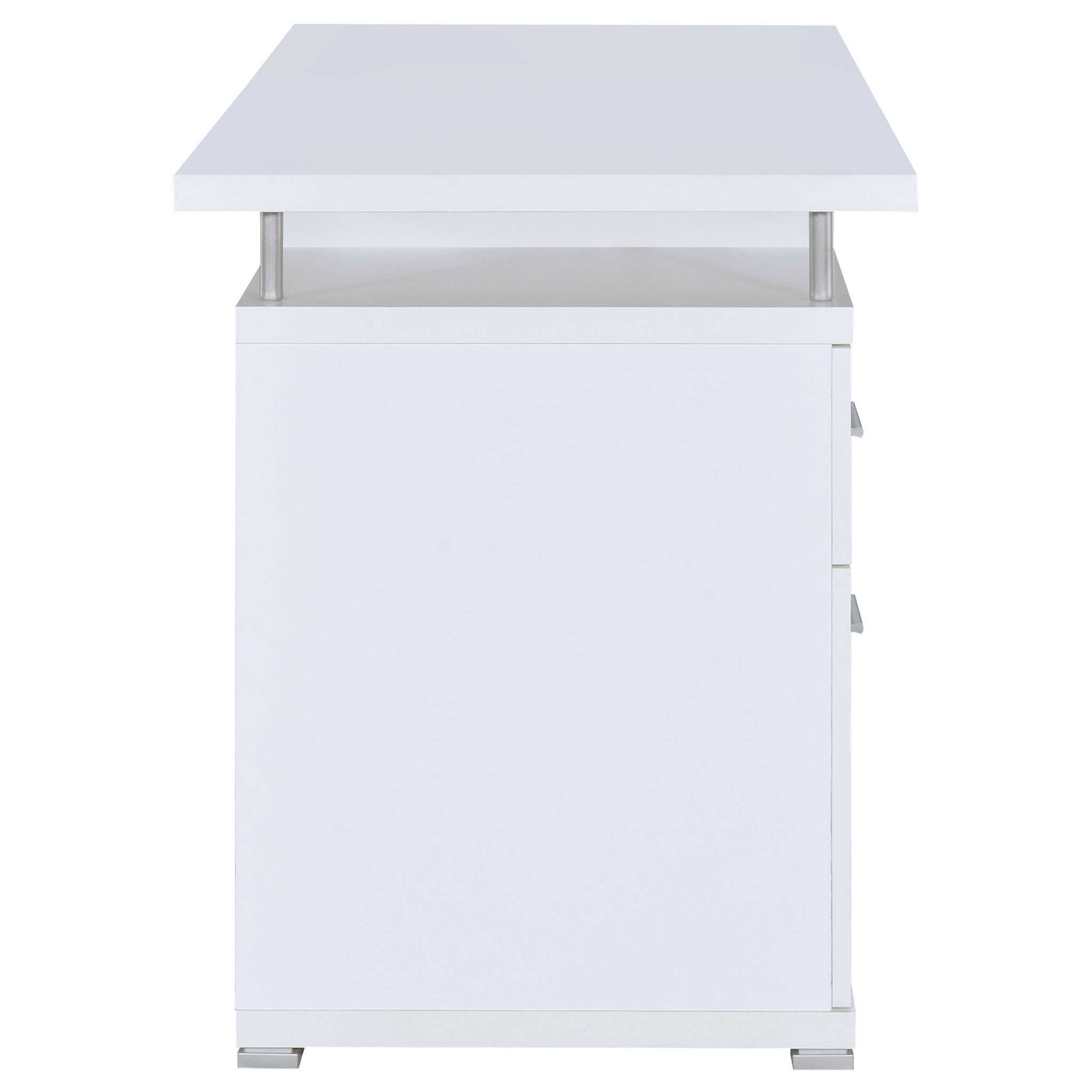 Modern Office Computer Desk With 2 Drawers, Adjustable Shelf, Slide Out Keyboard Tray