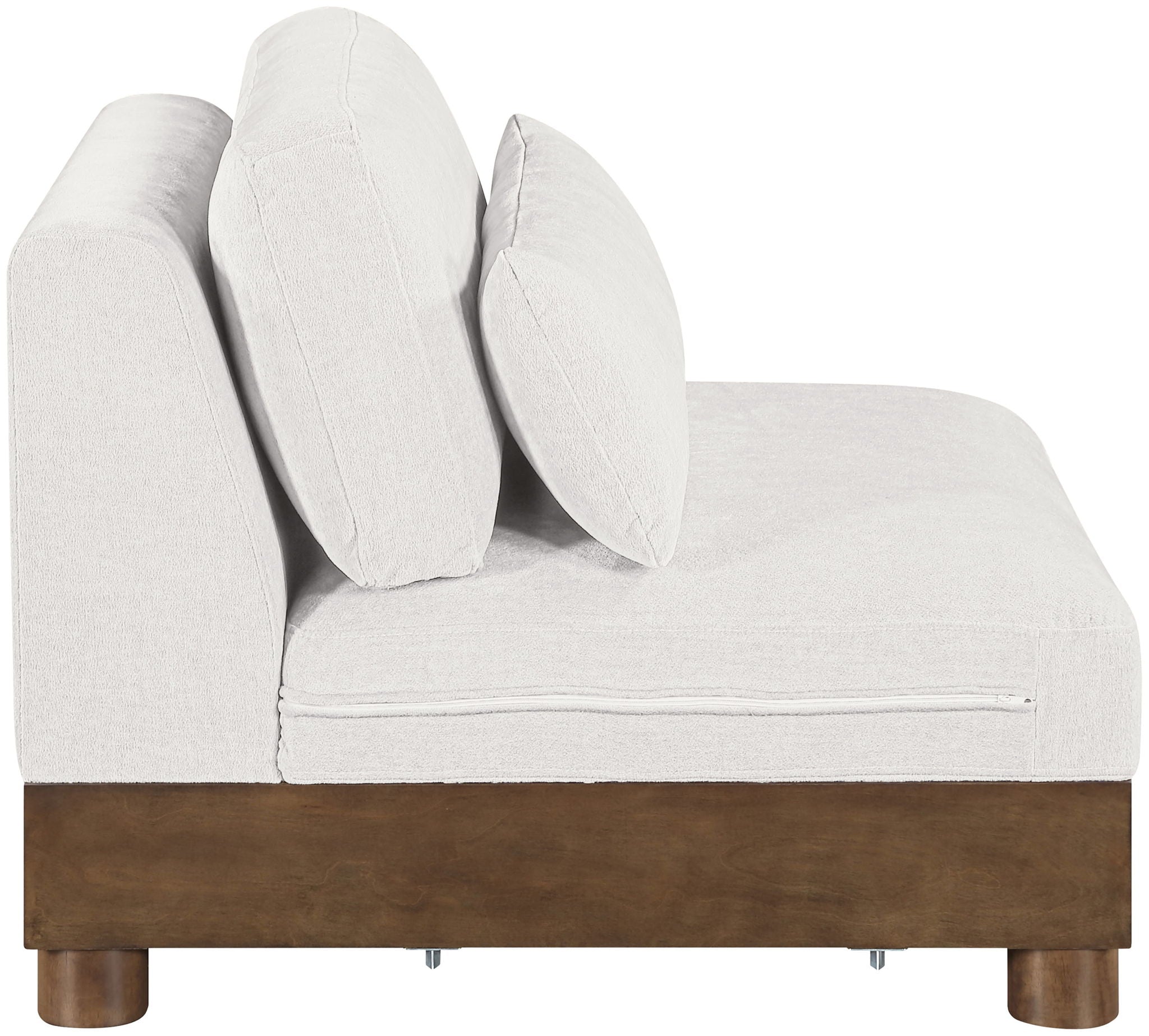 Turin - Chenille Fabric Upholstered Modular Armless Chair