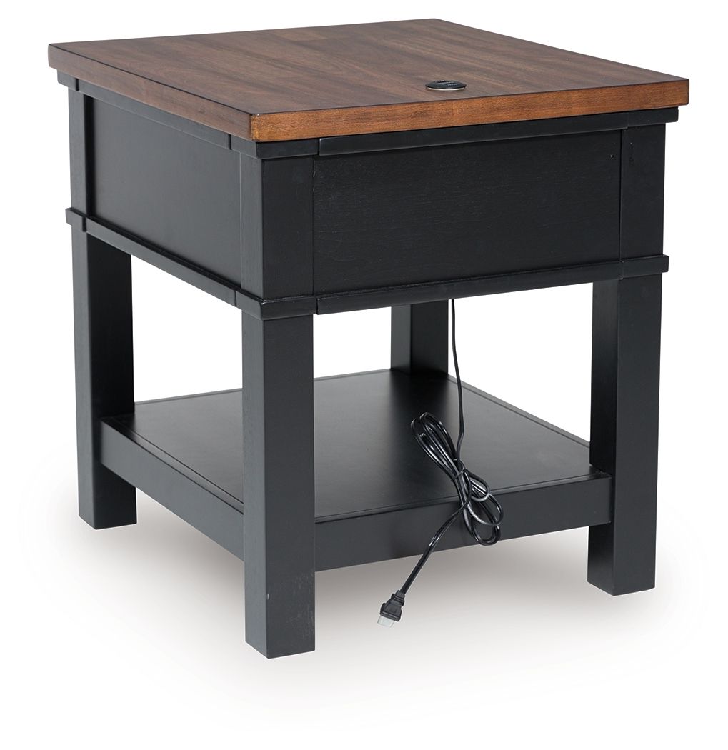Wildenauer - Rectangular End Table - Brown / Black - Best Buy Furniture